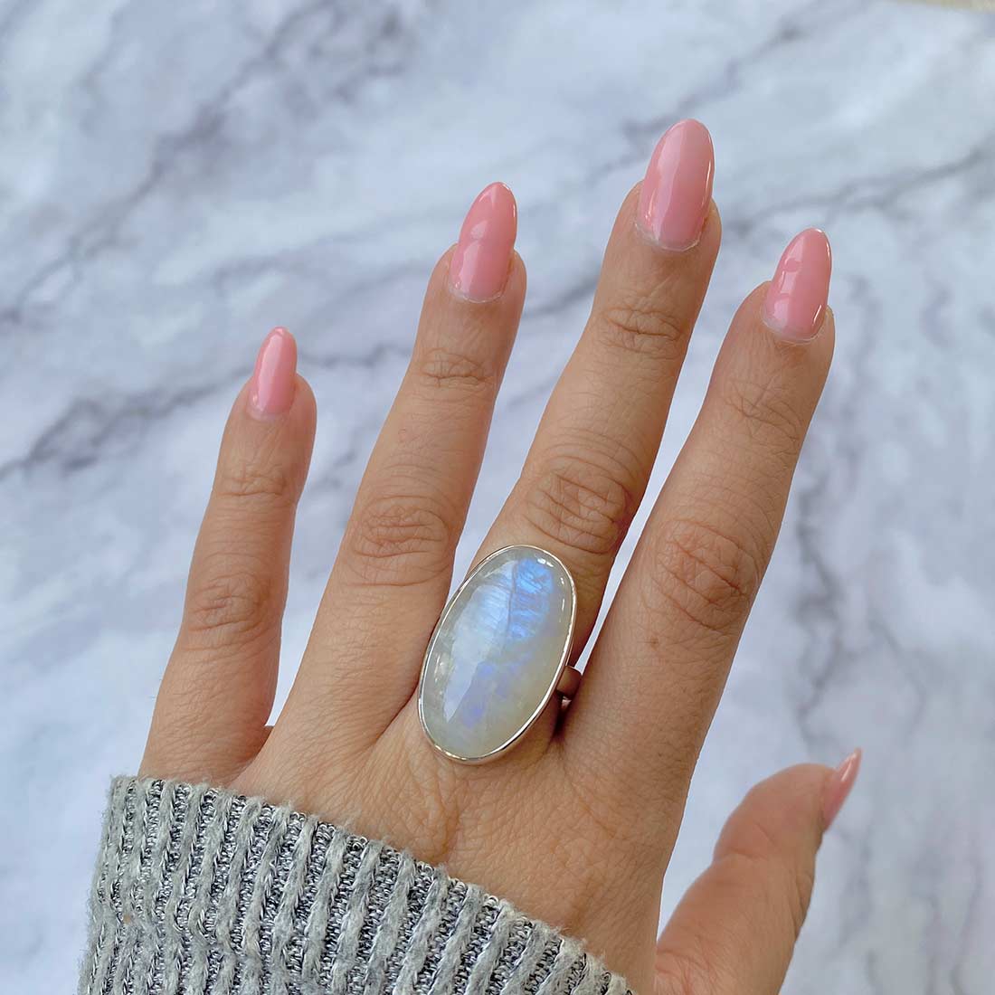 Moonstone Adjustable Ring-(RBM-R-34.)