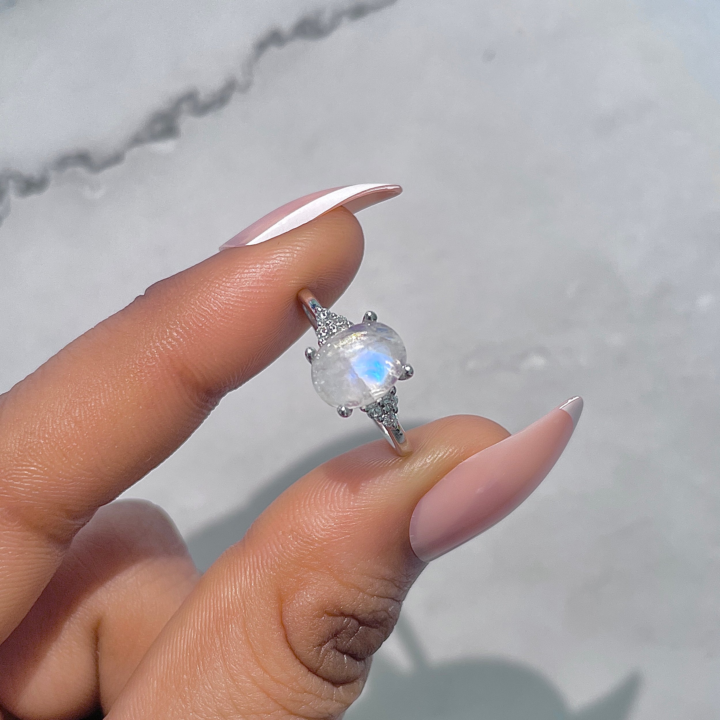 Moonstone & White Topaz Ring-(RBM-RDR-224.)