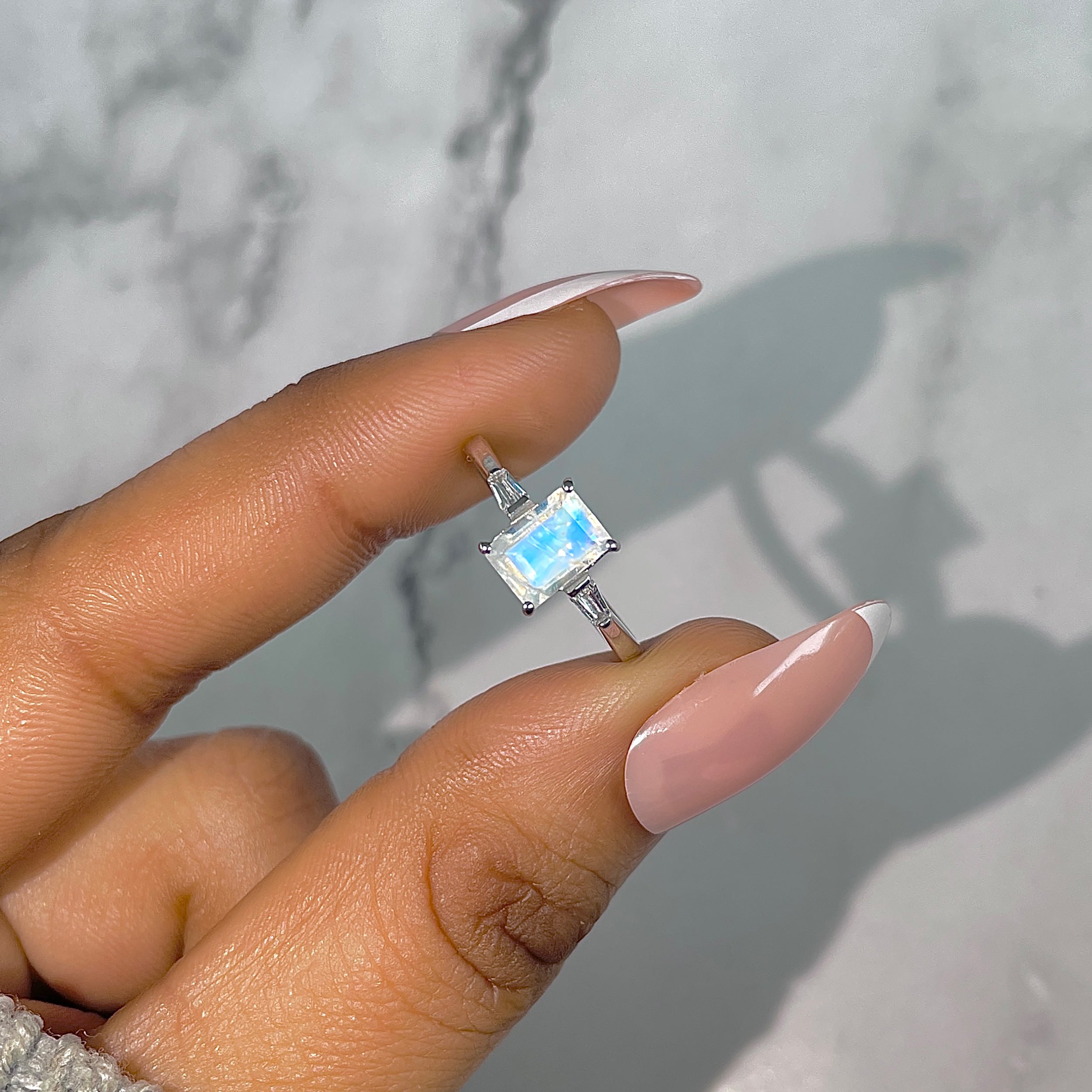 Moonstone & White Topaz Ring-(RBM-RDR-2251.)