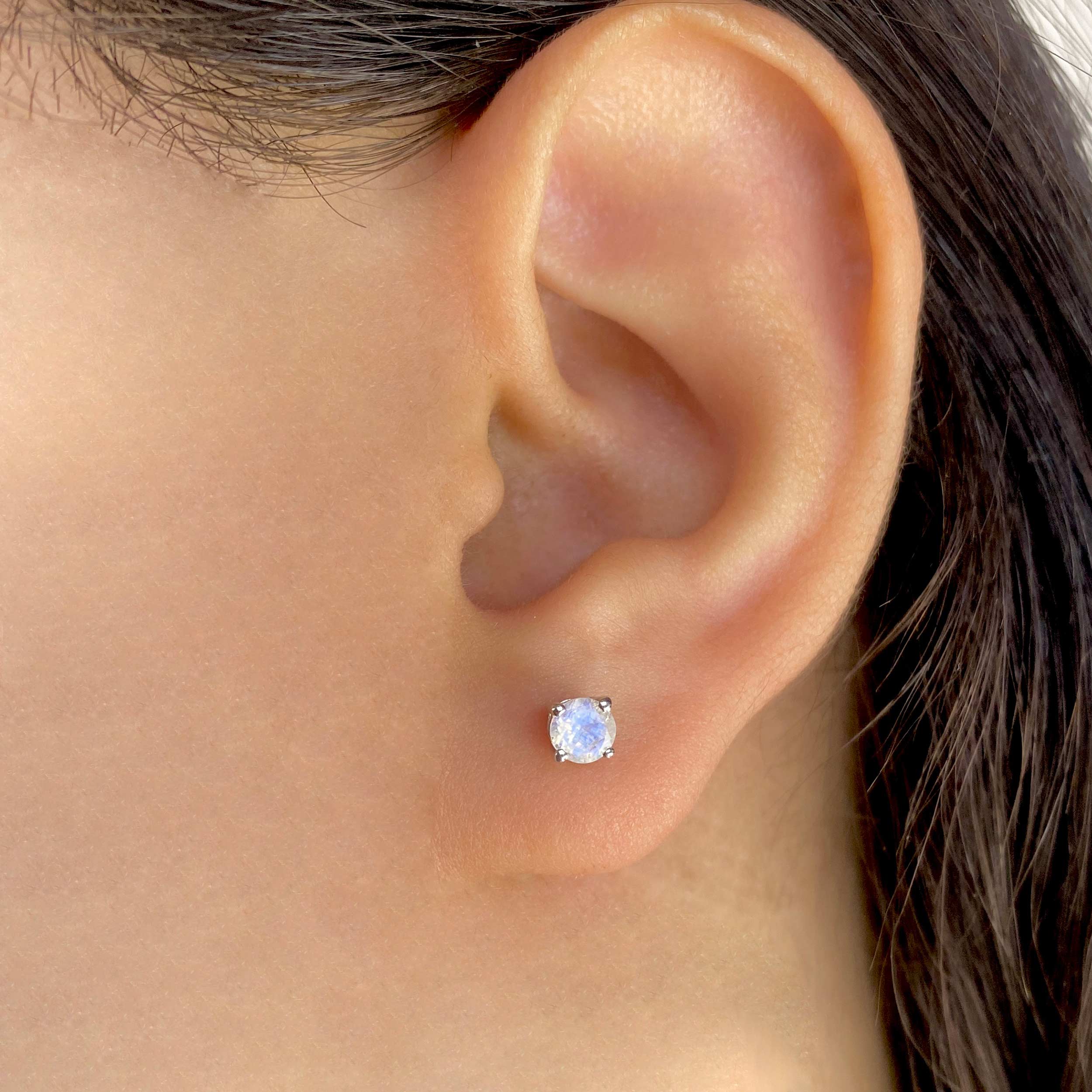 Moonstone Stud Earrings-(RBM-SE-1023.)