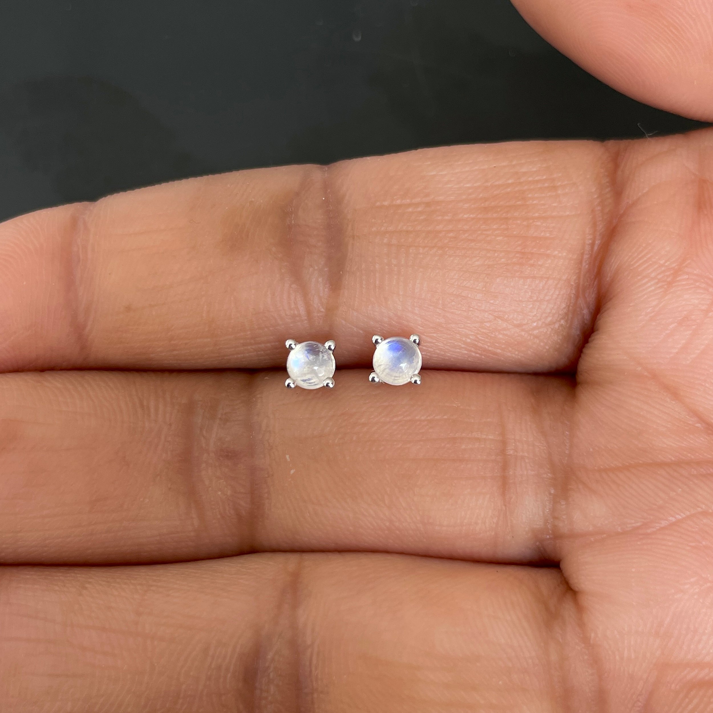 Moonstone Stud Earring-(RBM-SE-1068.)