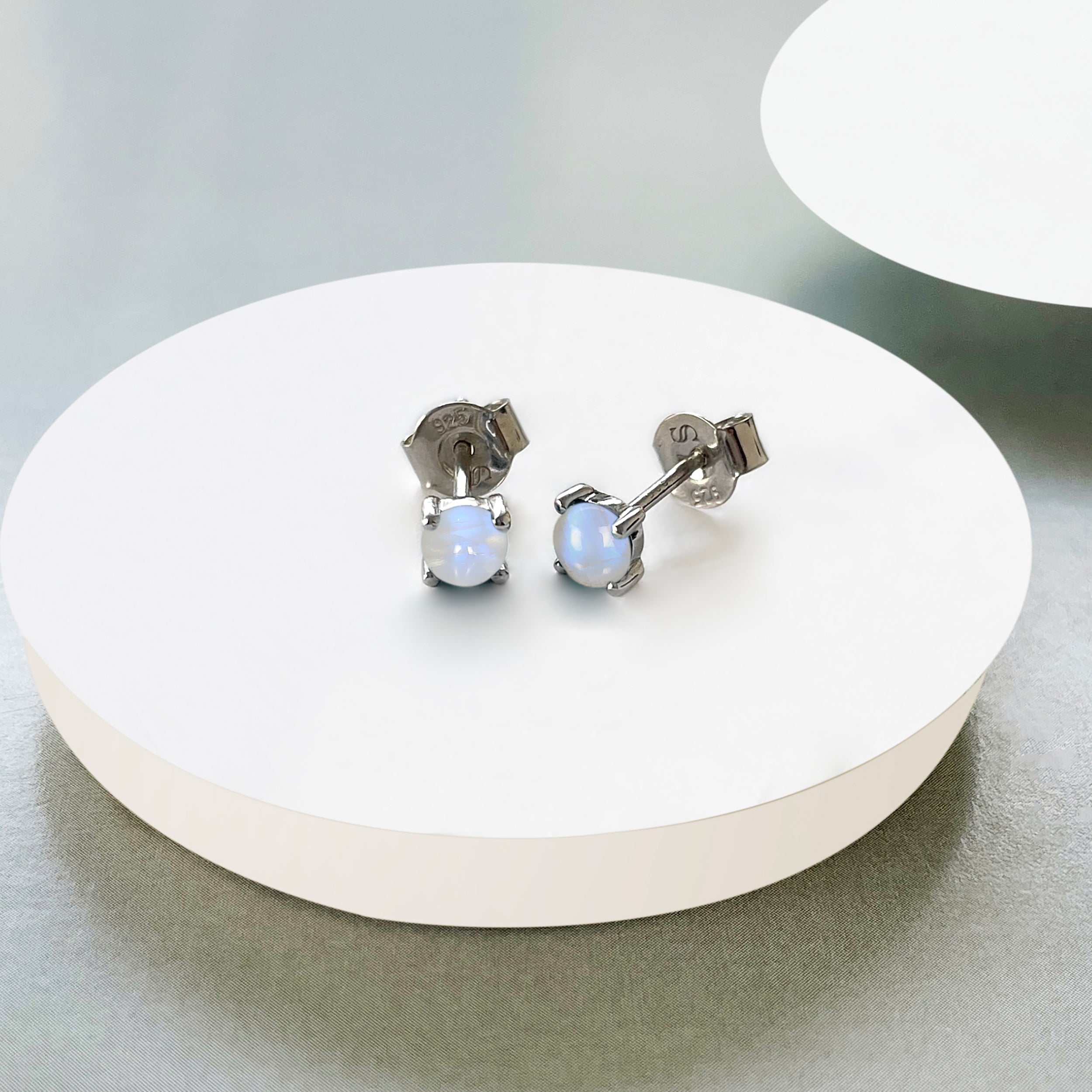 Moonstone Stud Earring-(RBM-SE-1068.)