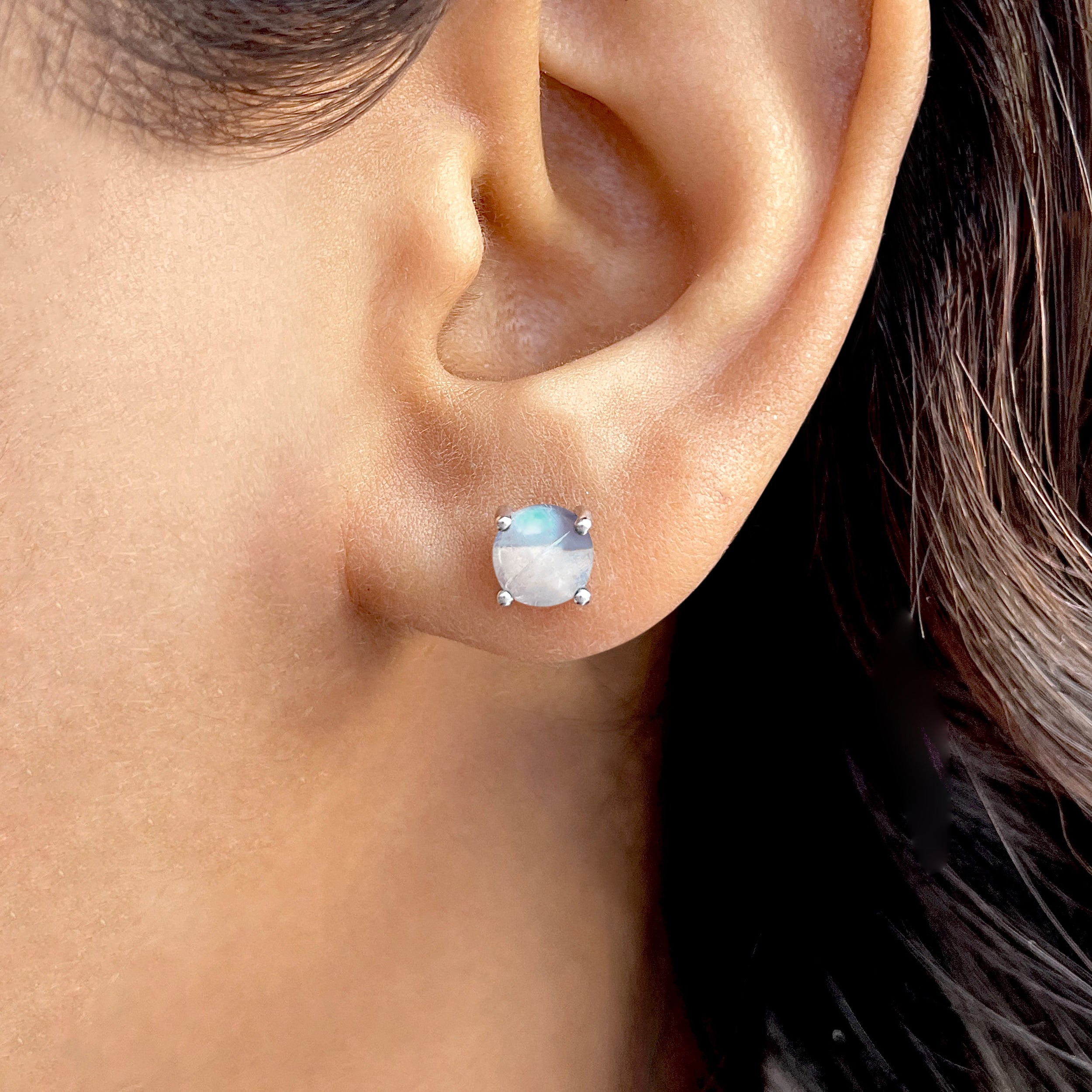 Moonstone Stud Earring-(RBM-SE-1069.)