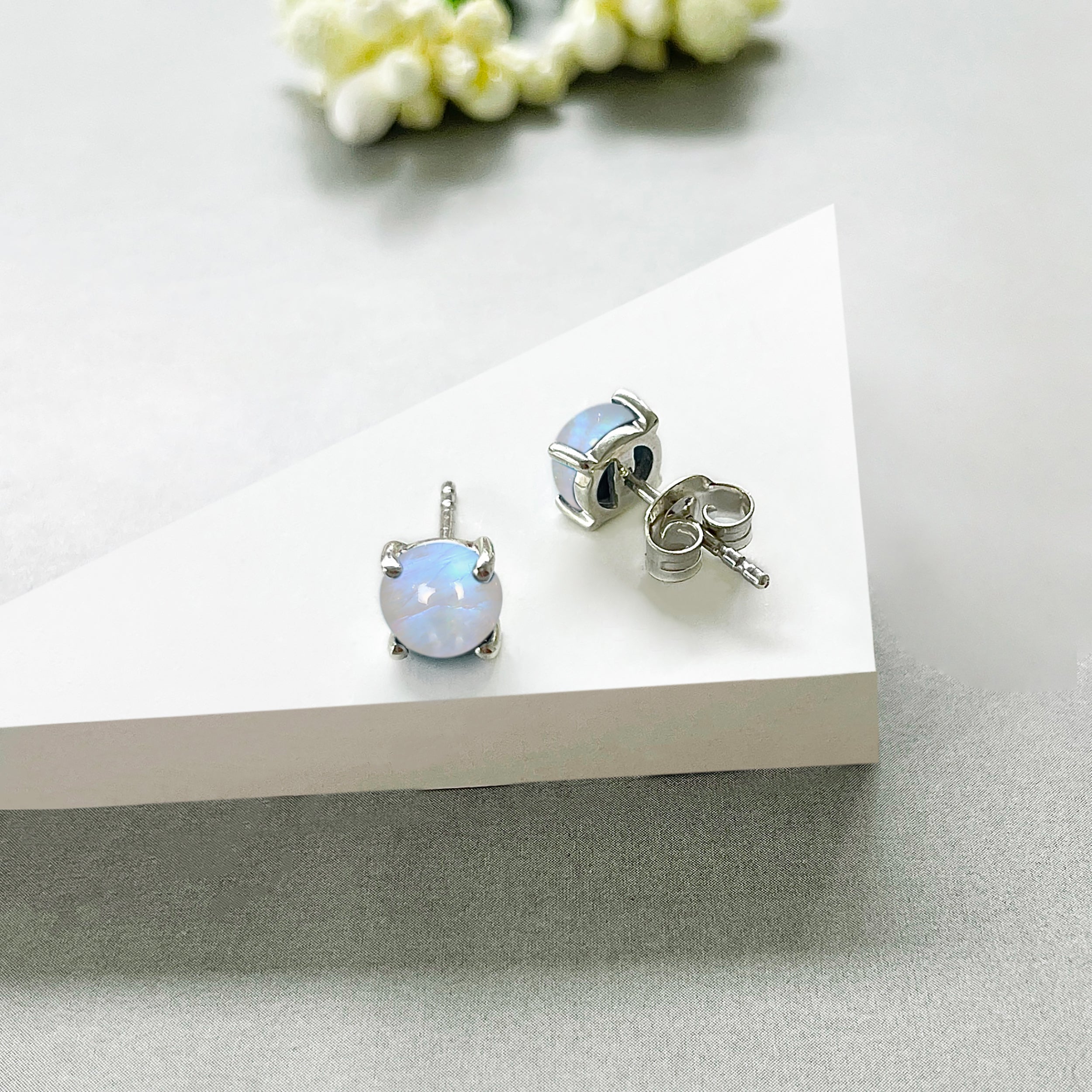 Moonstone Stud Earring-(RBM-SE-1069.)