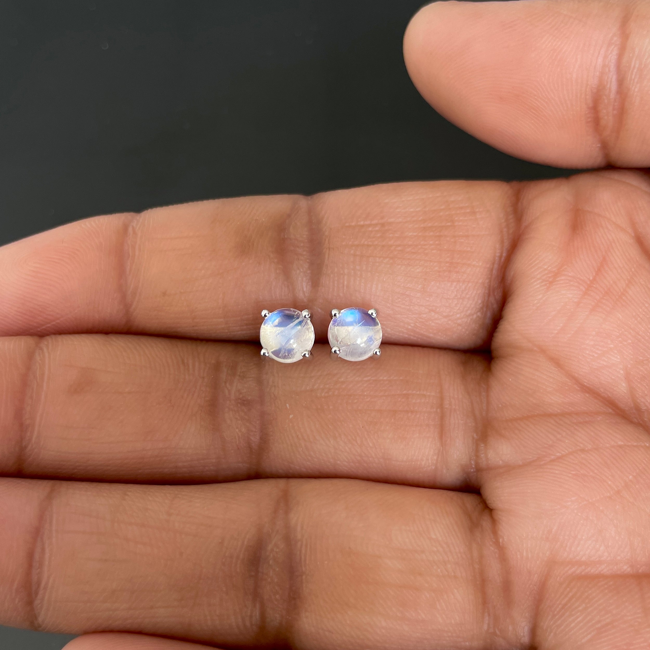 Moonstone Stud Earring-(RBM-SE-1069.)