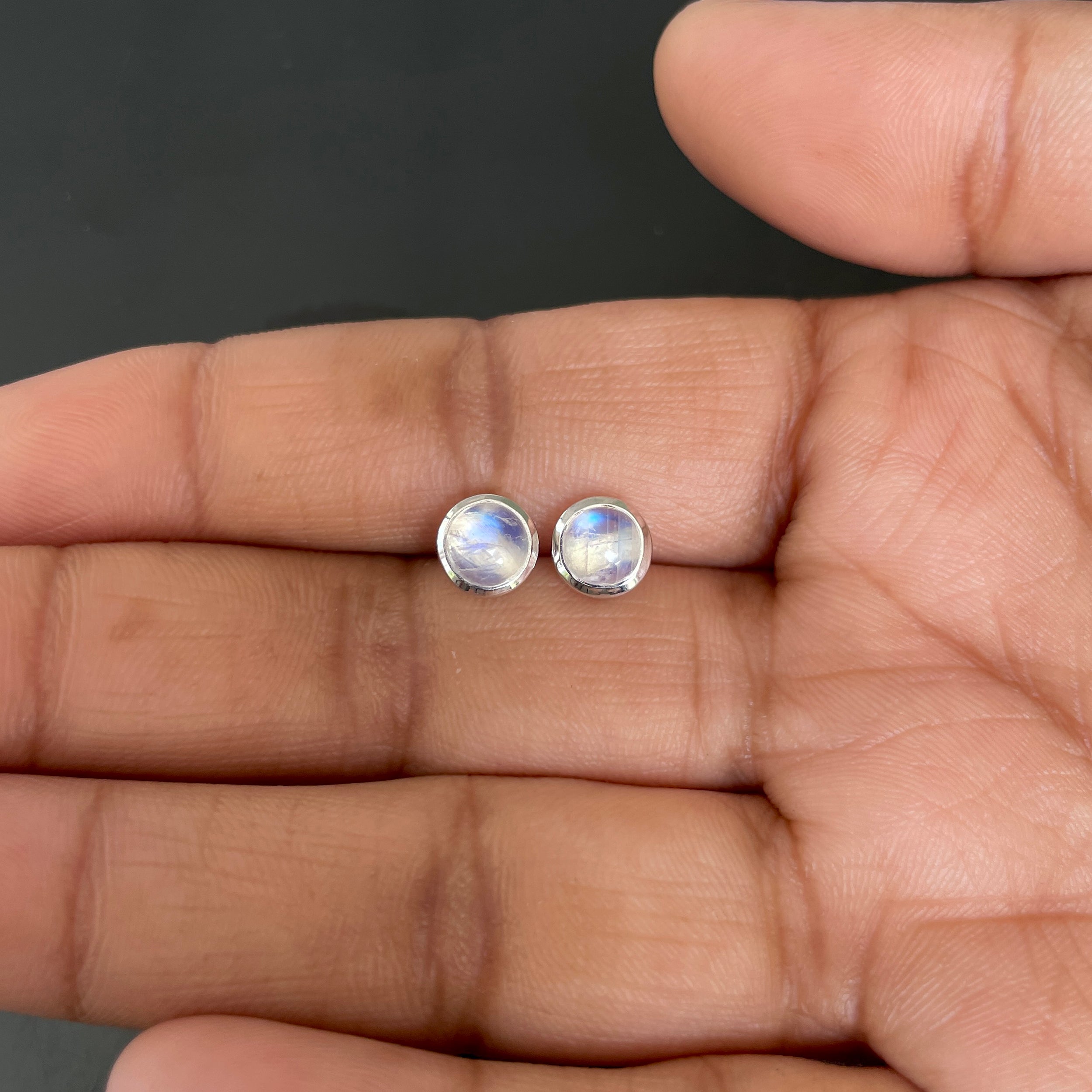 Moonstone Stud Earring-(RBM-SE-1073.)