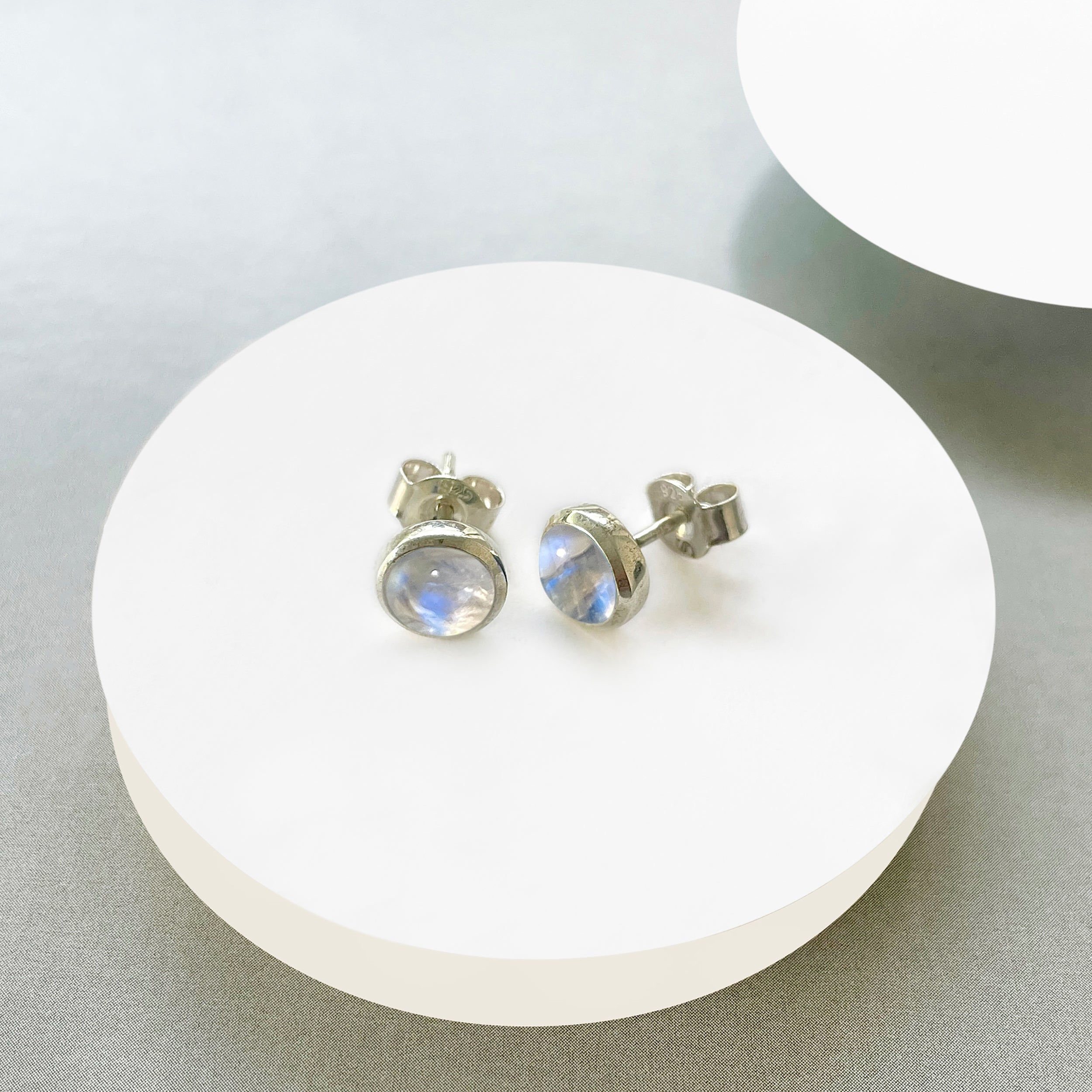 Moonstone Stud Earring-(RBM-SE-1073.)