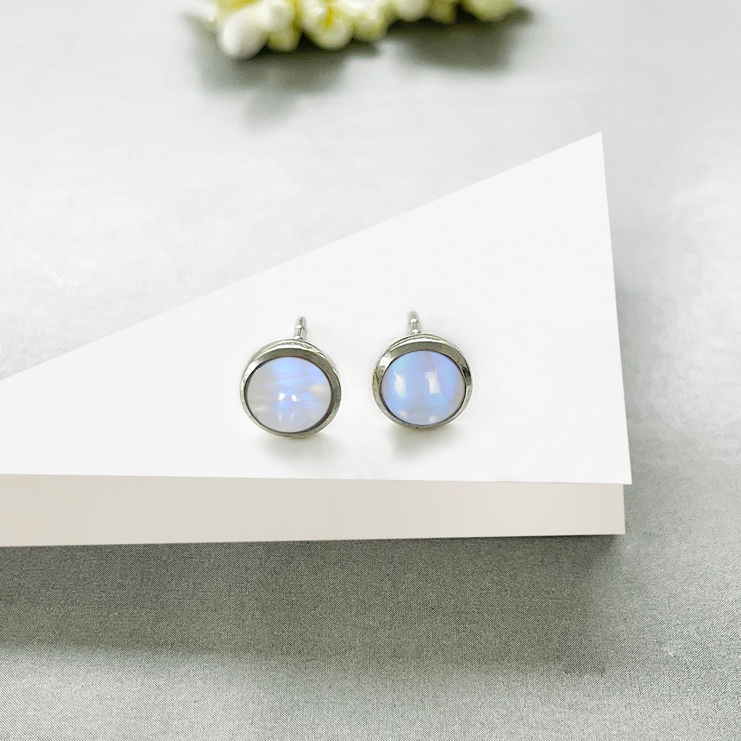 Moonstone Stud Earring-(RBM-SE-1073.)