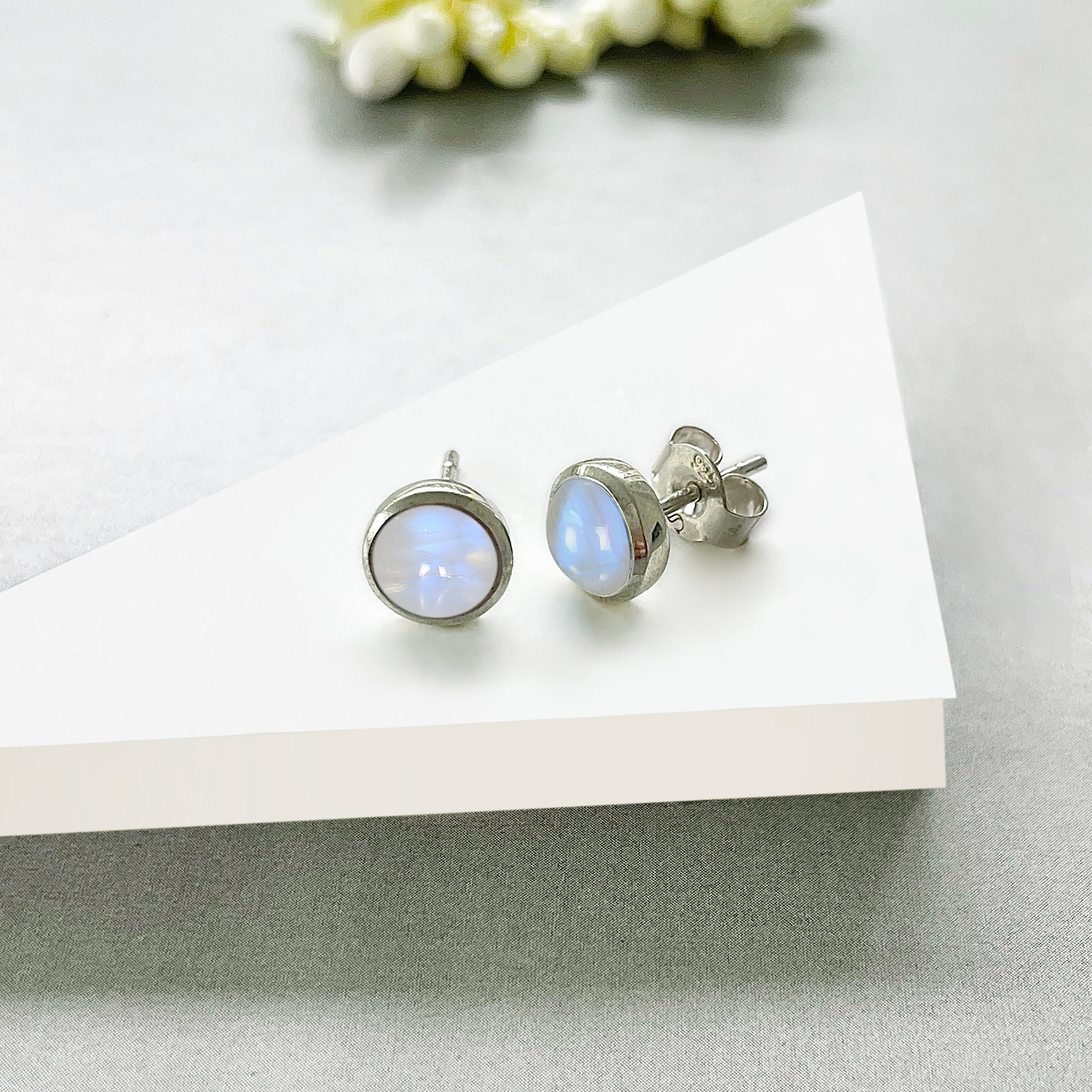 Moonstone Stud Earring-(RBM-SE-1073.)