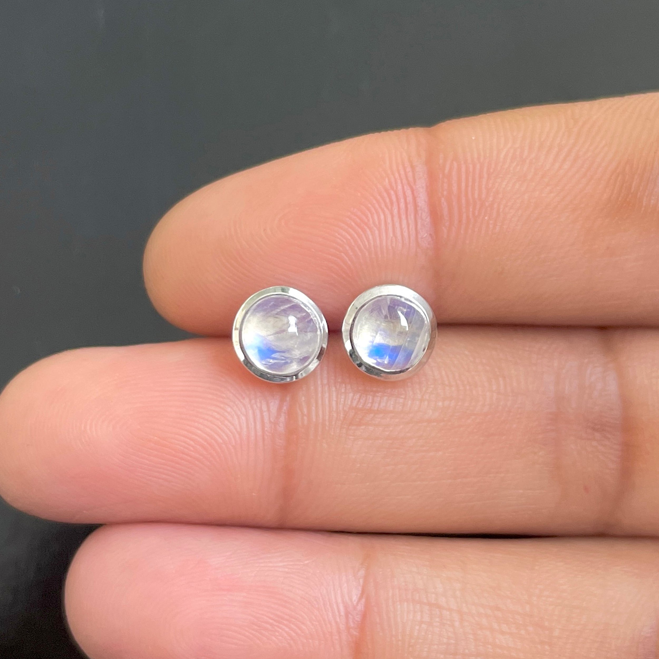 Moonstone Stud Earring-(RBM-SE-1073.)