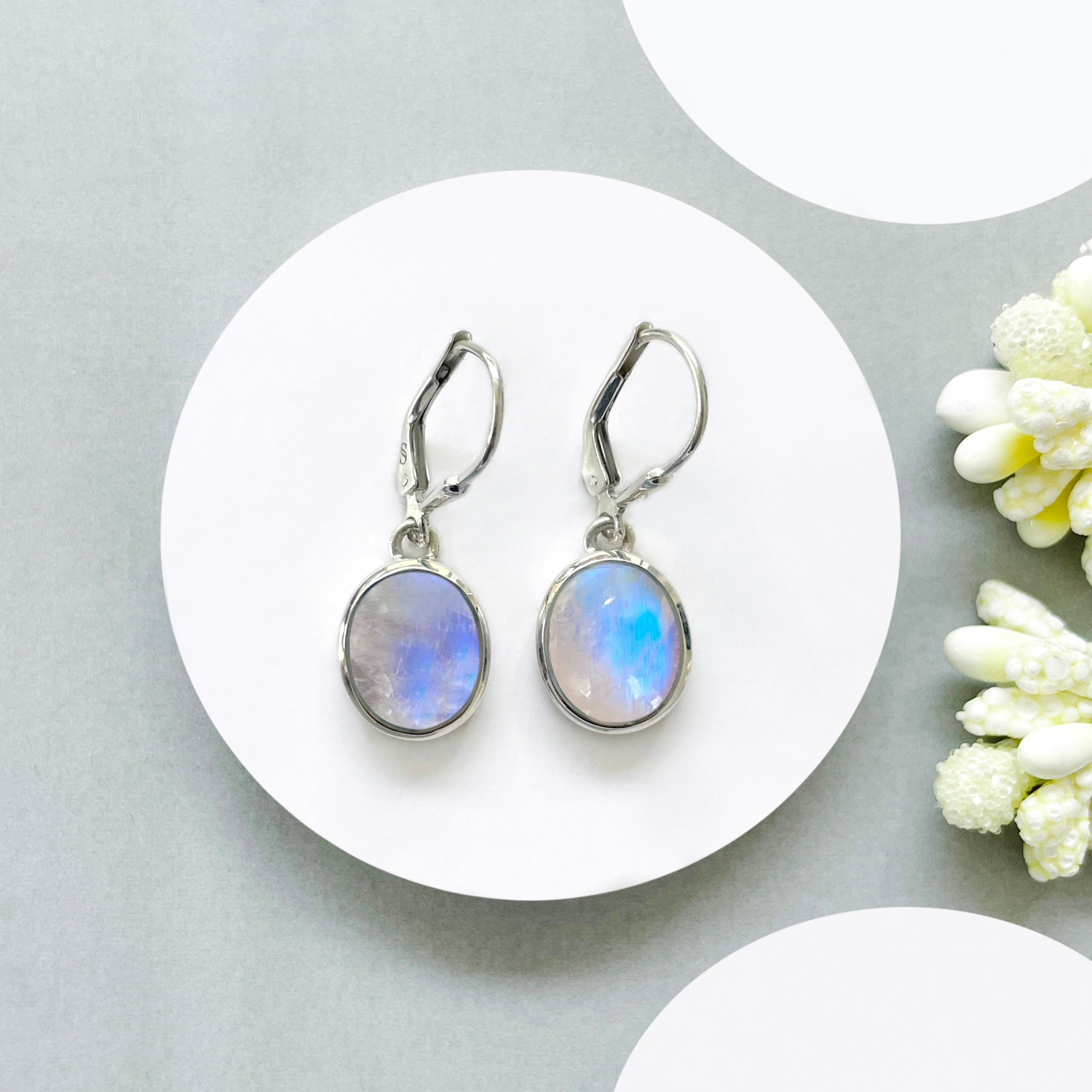 Moonstone Leverback Earring-(RBM-SE-1116.)