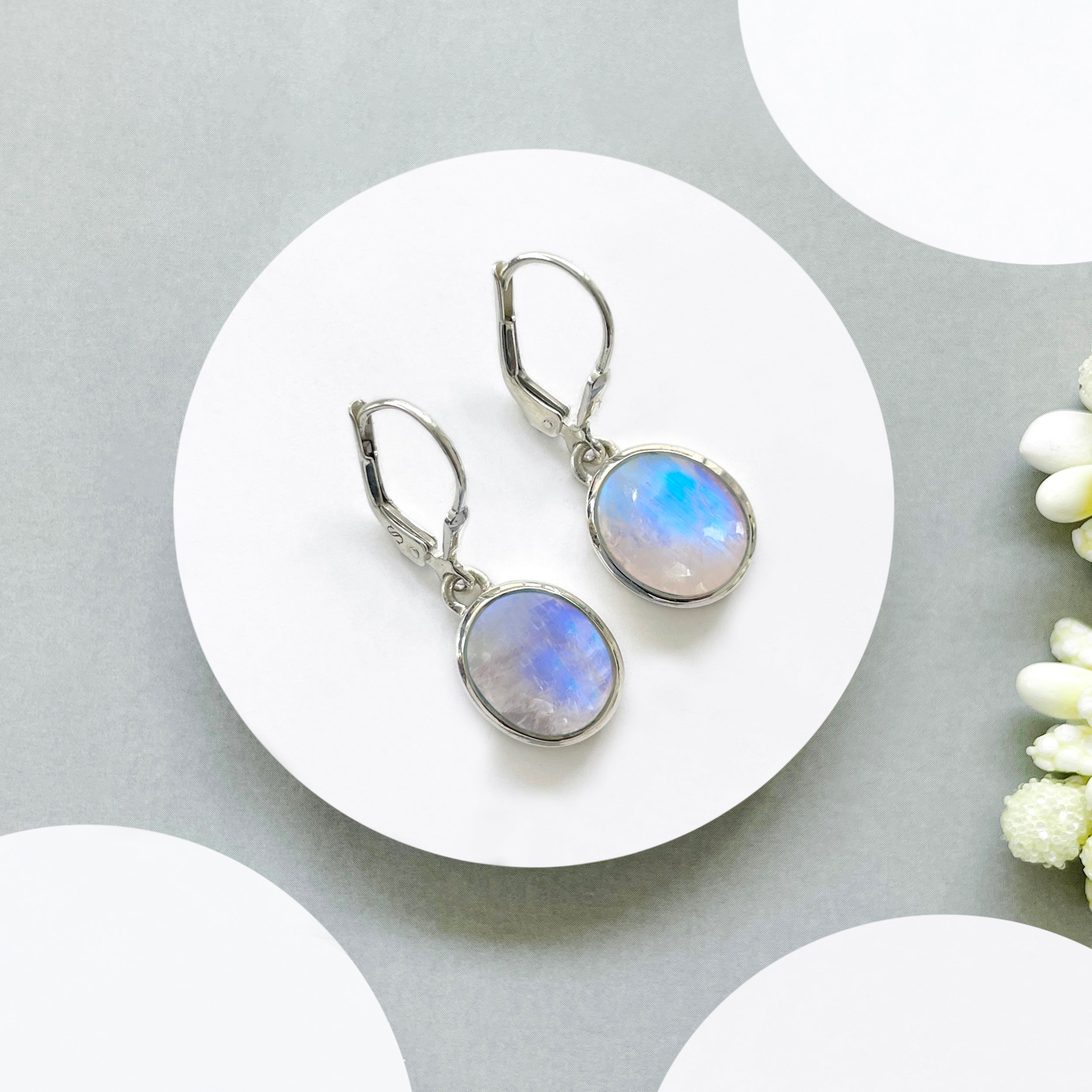 Moonstone Leverback Earring-(RBM-SE-1116.)