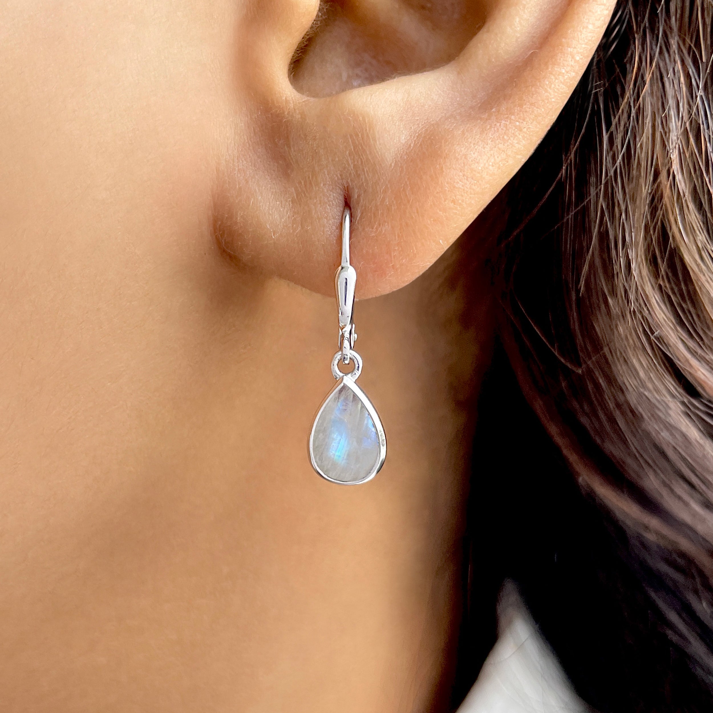 Moonstone Leverback Earring-(RBM-SE-1117.)
