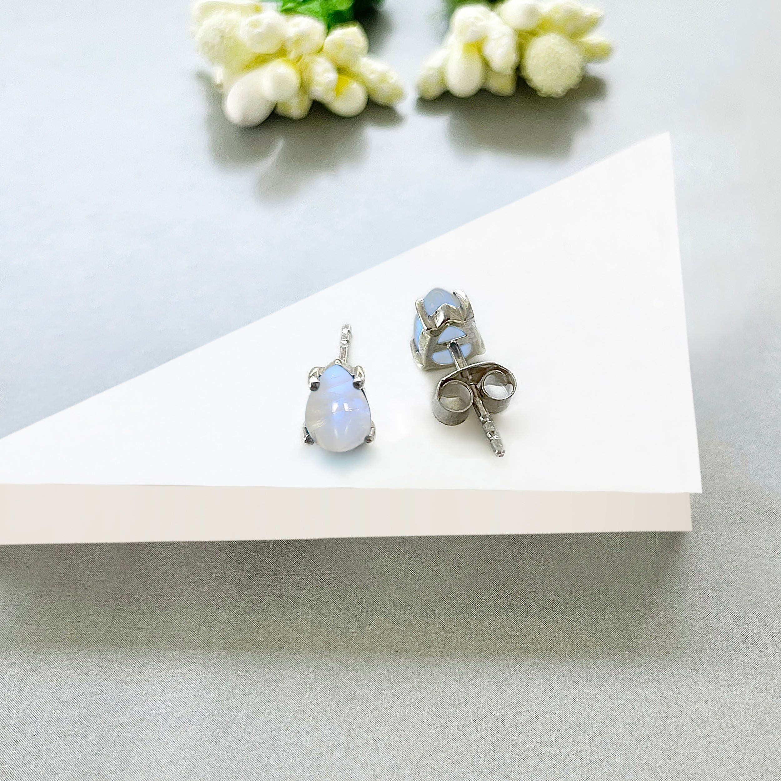 Moonstone Stud Earring-(RBM-SE-1142.)