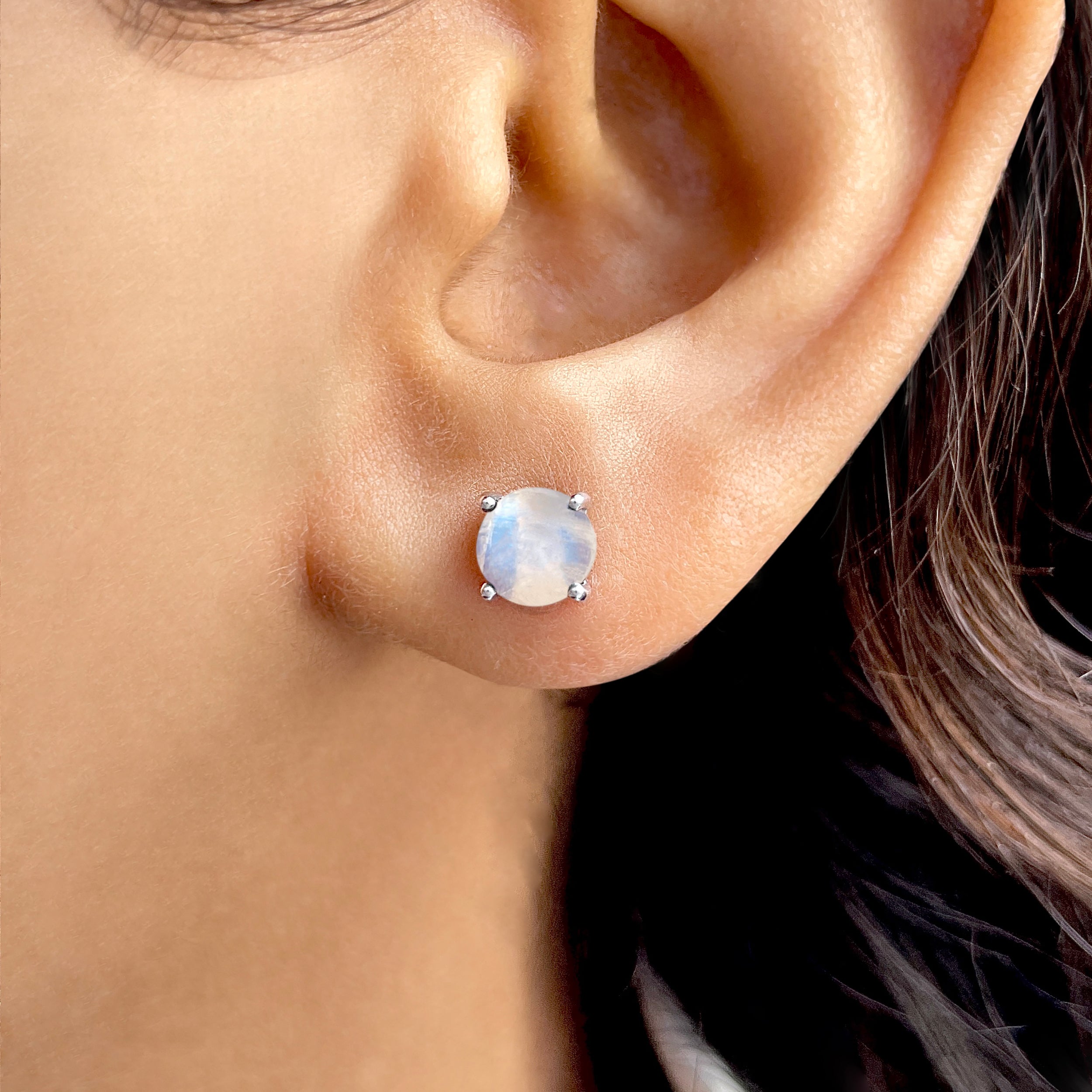Moonstone Stud Earring-(RBM-SE-1178.)