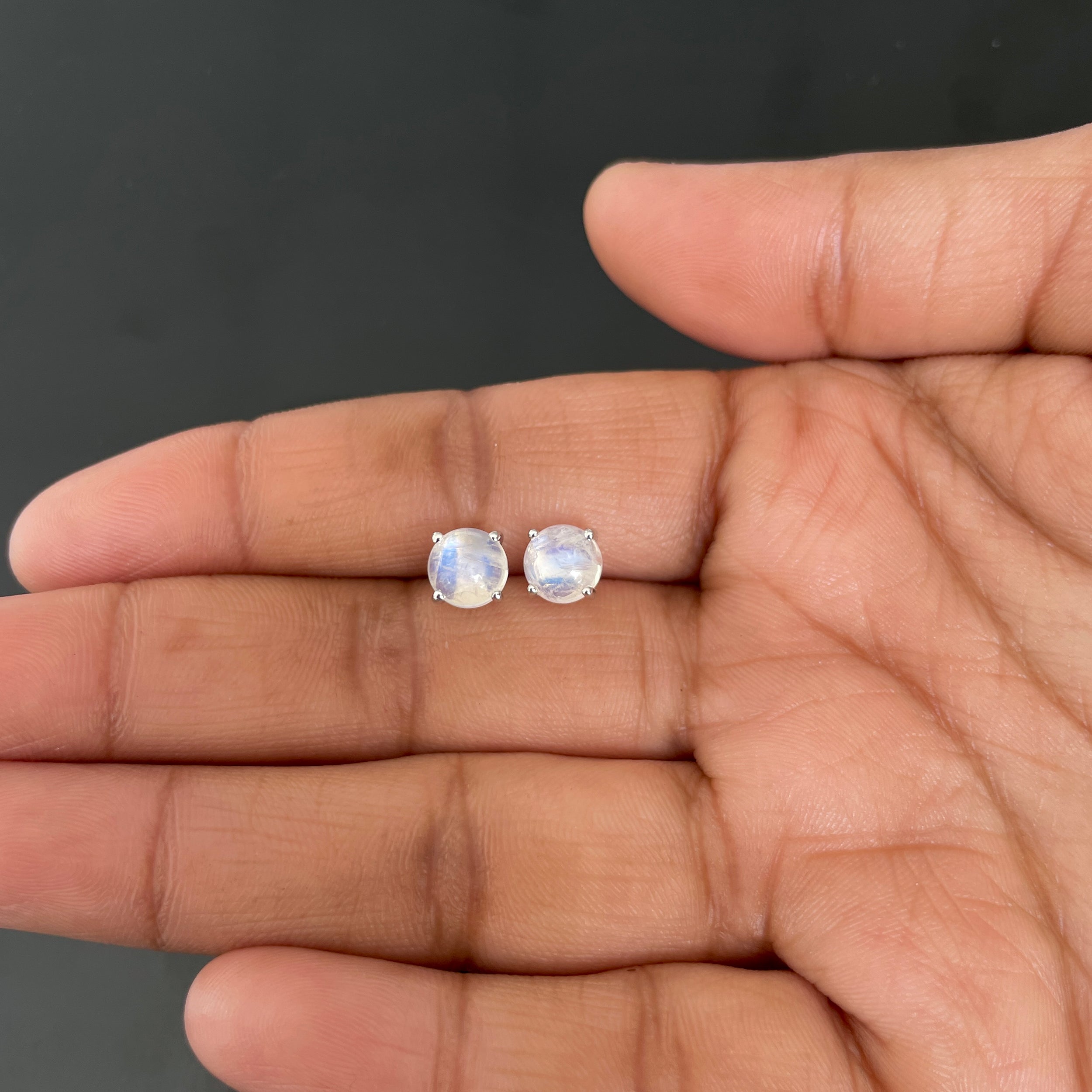 Moonstone Stud Earring-(RBM-SE-1178.)