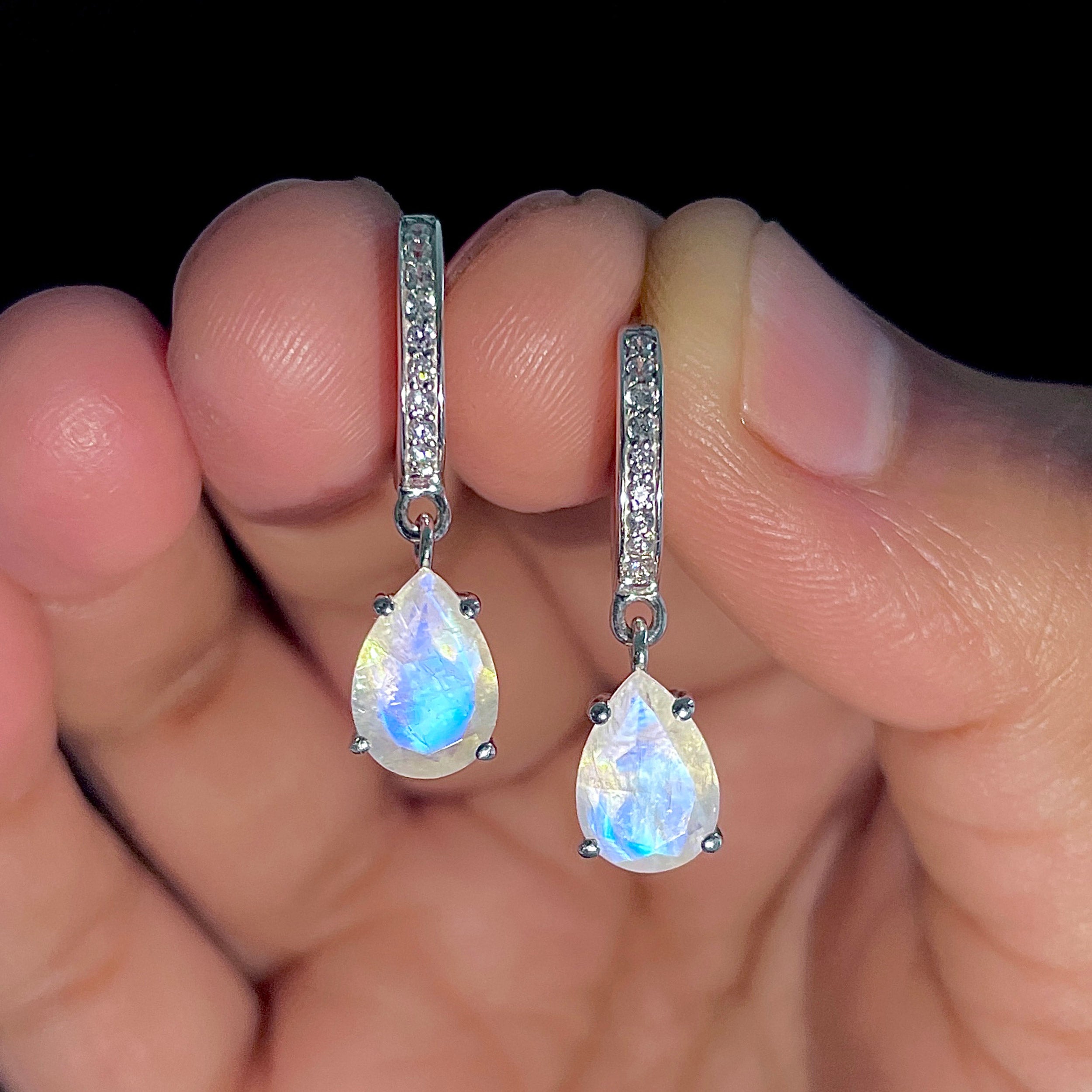 Moonstone Leverback Earring-(RBM-SE-1223.)