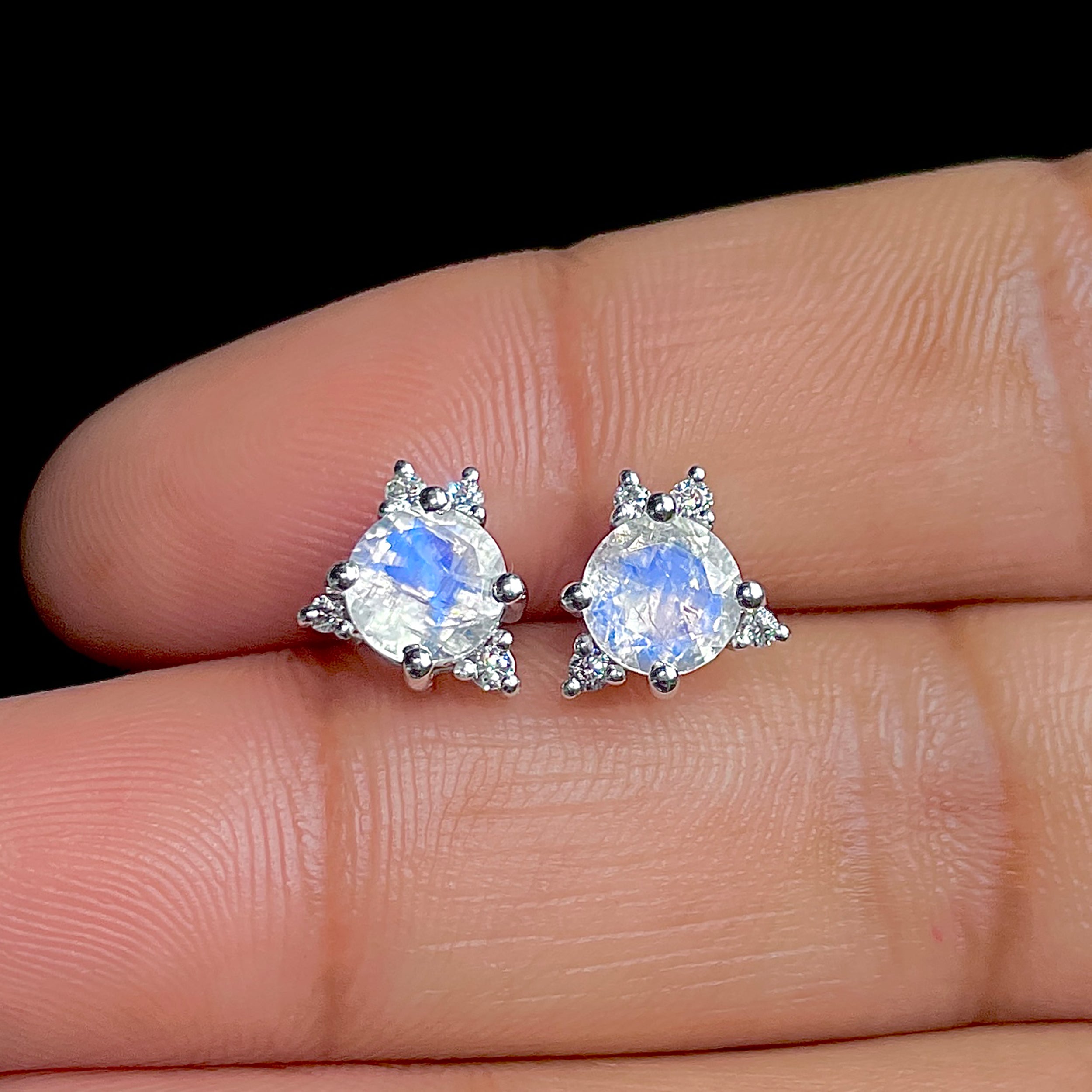 Moonstone Stud Earrings-(RBM-SE-1260.)