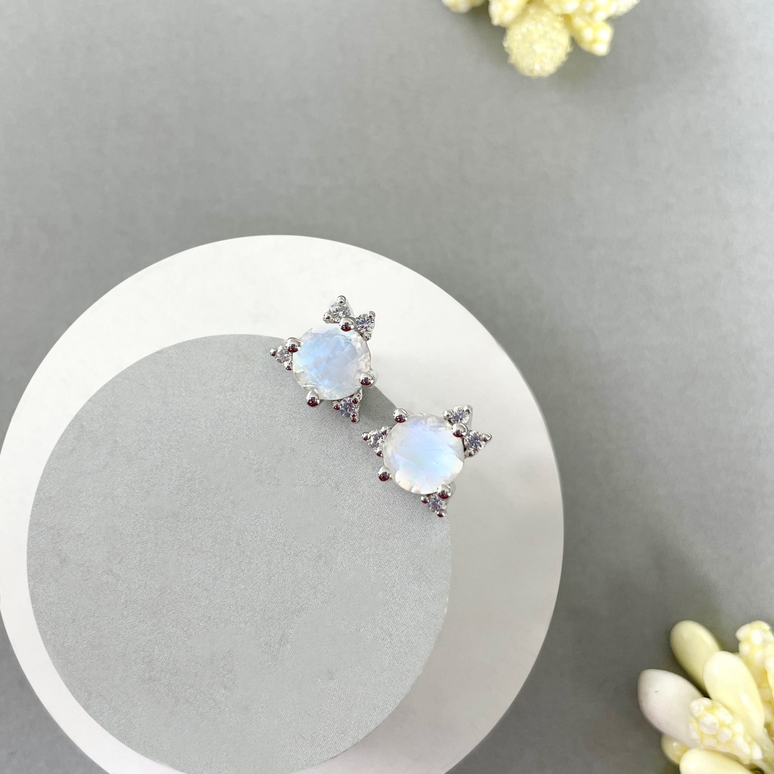 Moonstone Stud Earring-(RBM-SE-1260.)