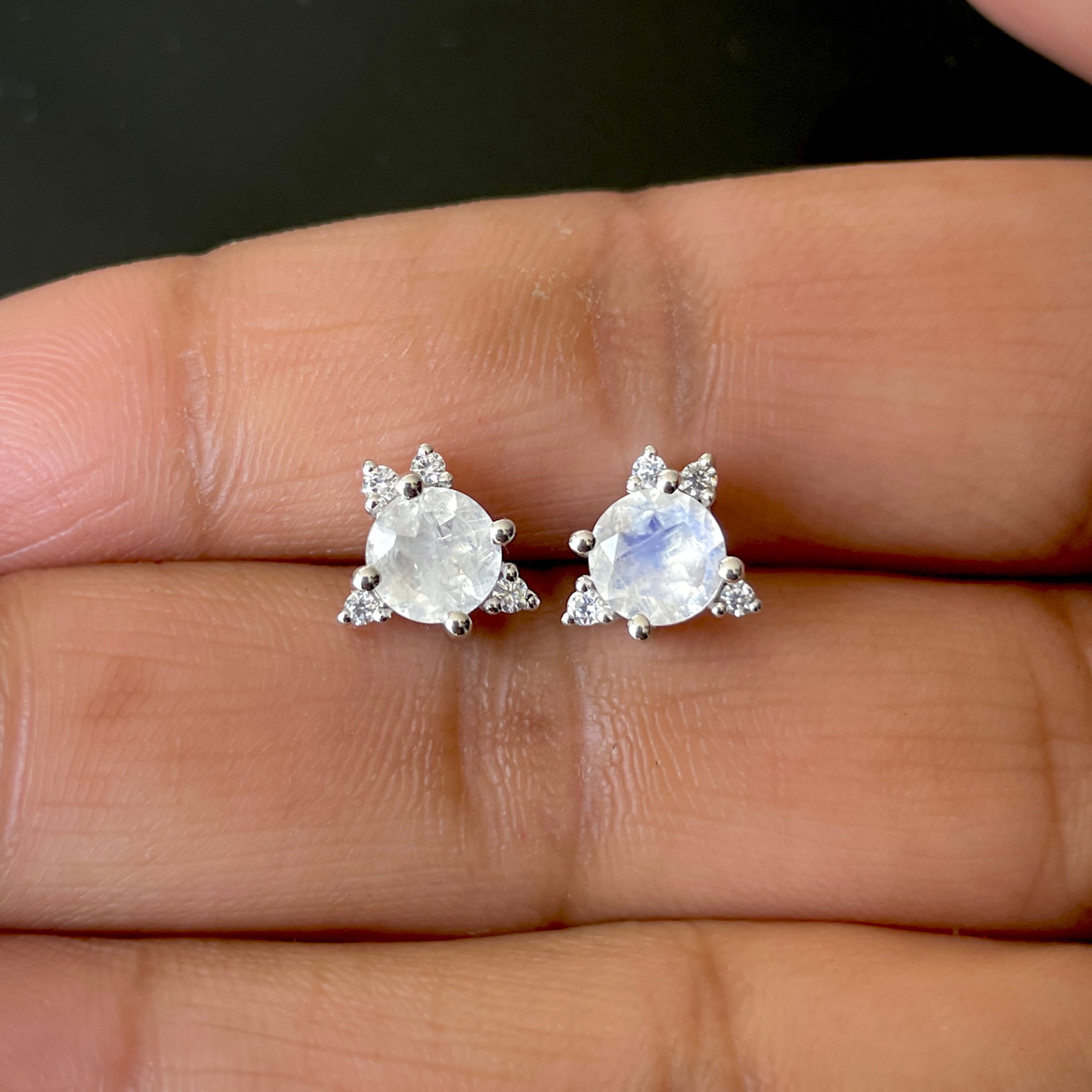 Moonstone Stud Earring-(RBM-SE-1260.)