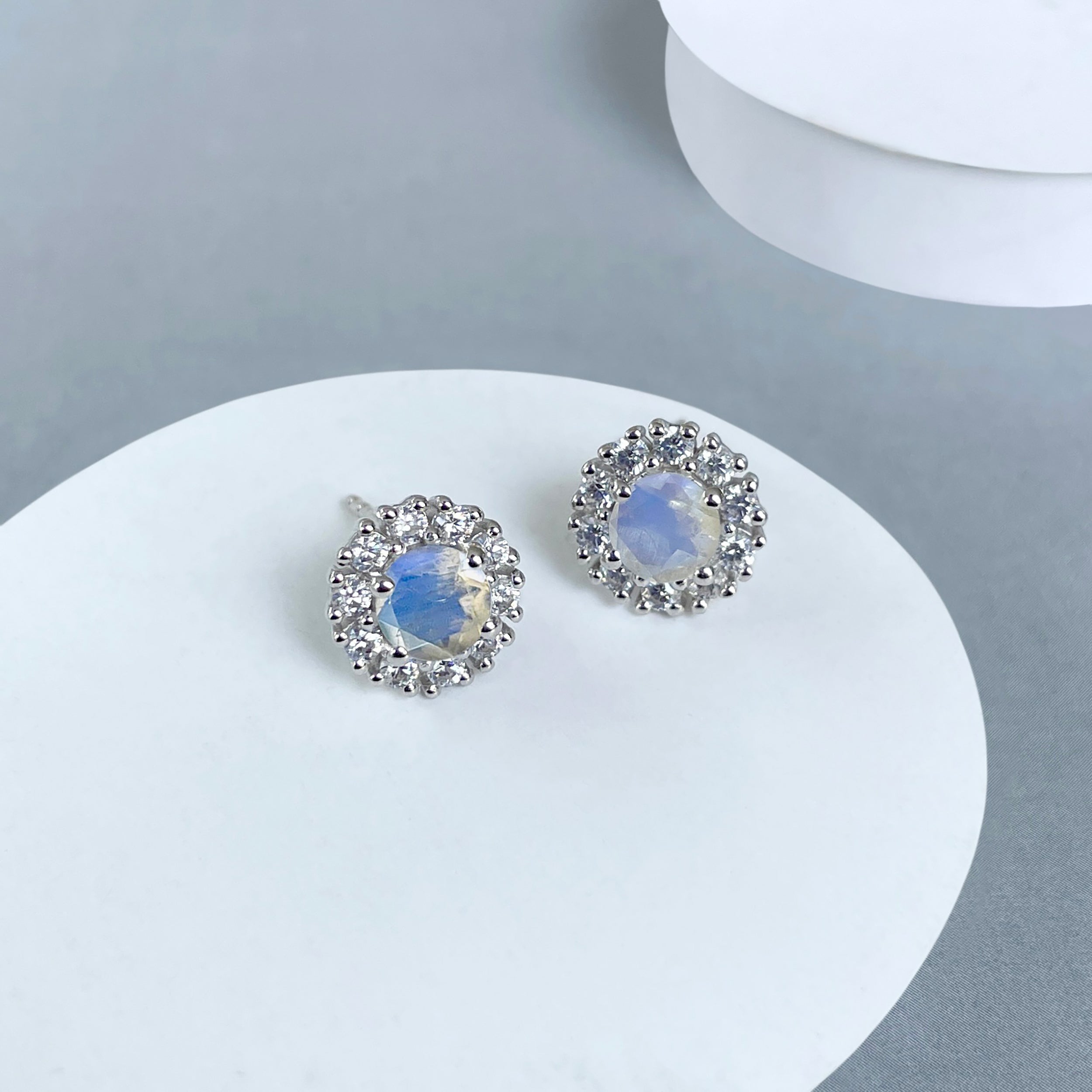 Moonstone Stud Earring-(RBM-SE-1268.)