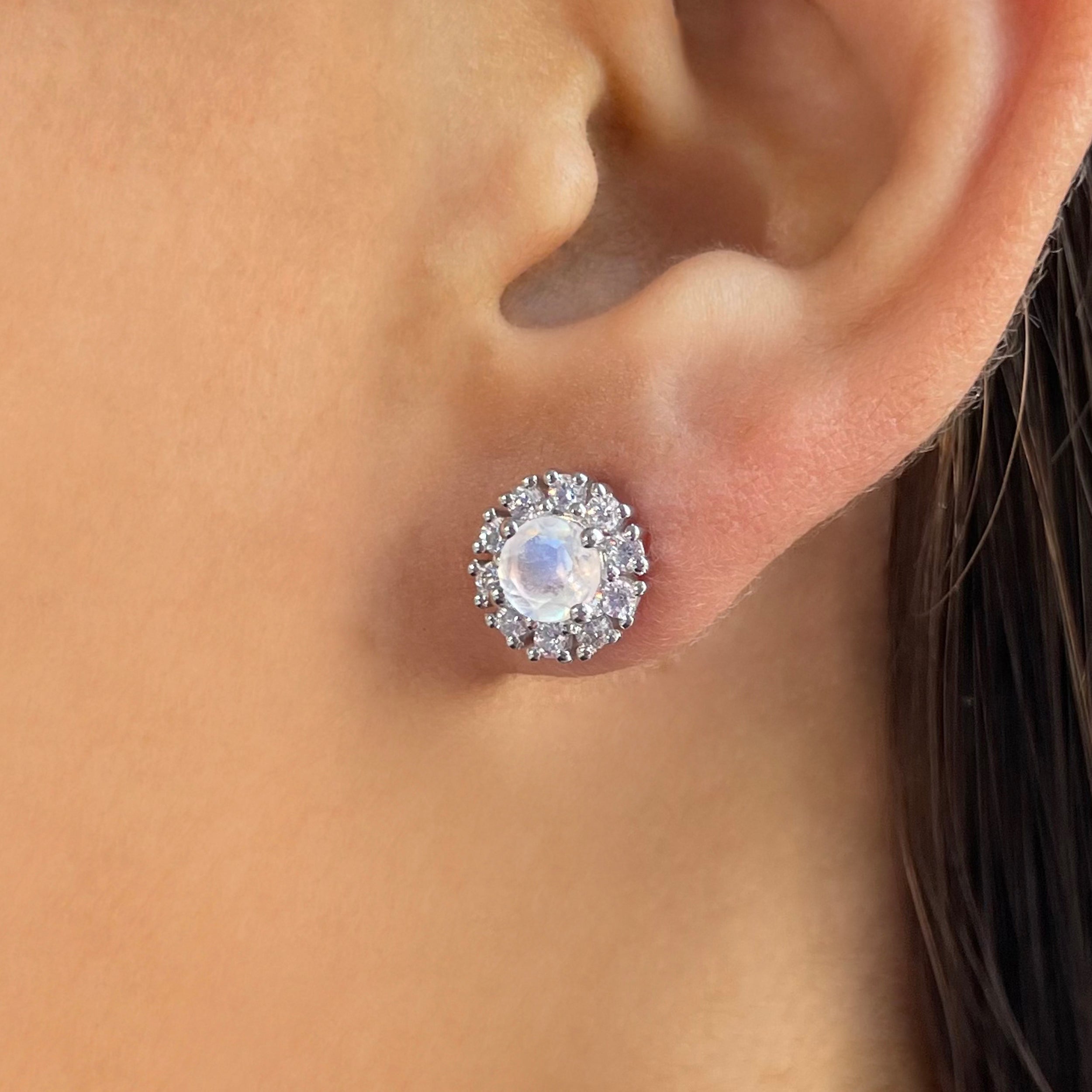 Moonstone Stud Earrings-(RBM-SE-1268.)