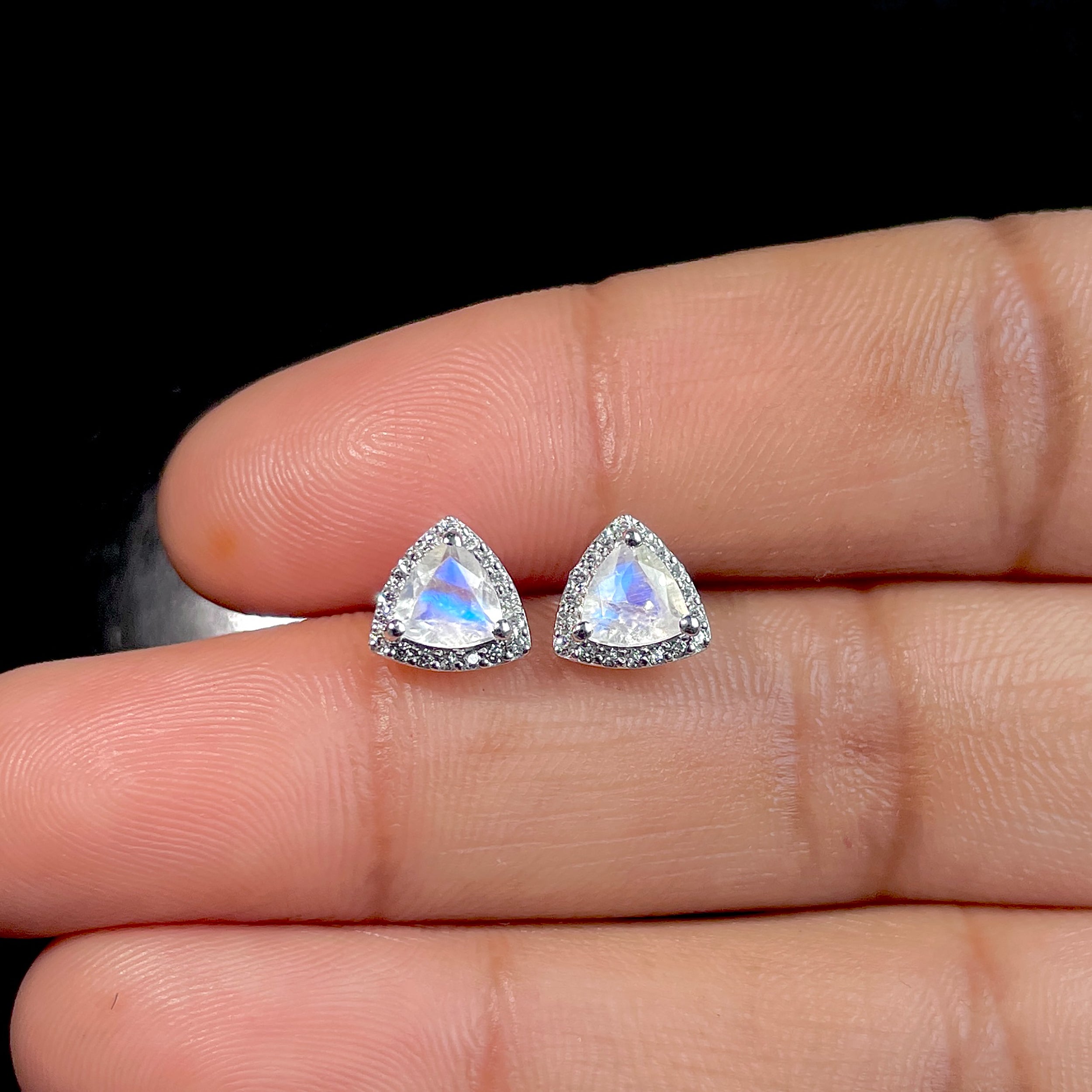 Moonstone Stud Earrings-(RBM-SE-1269.)