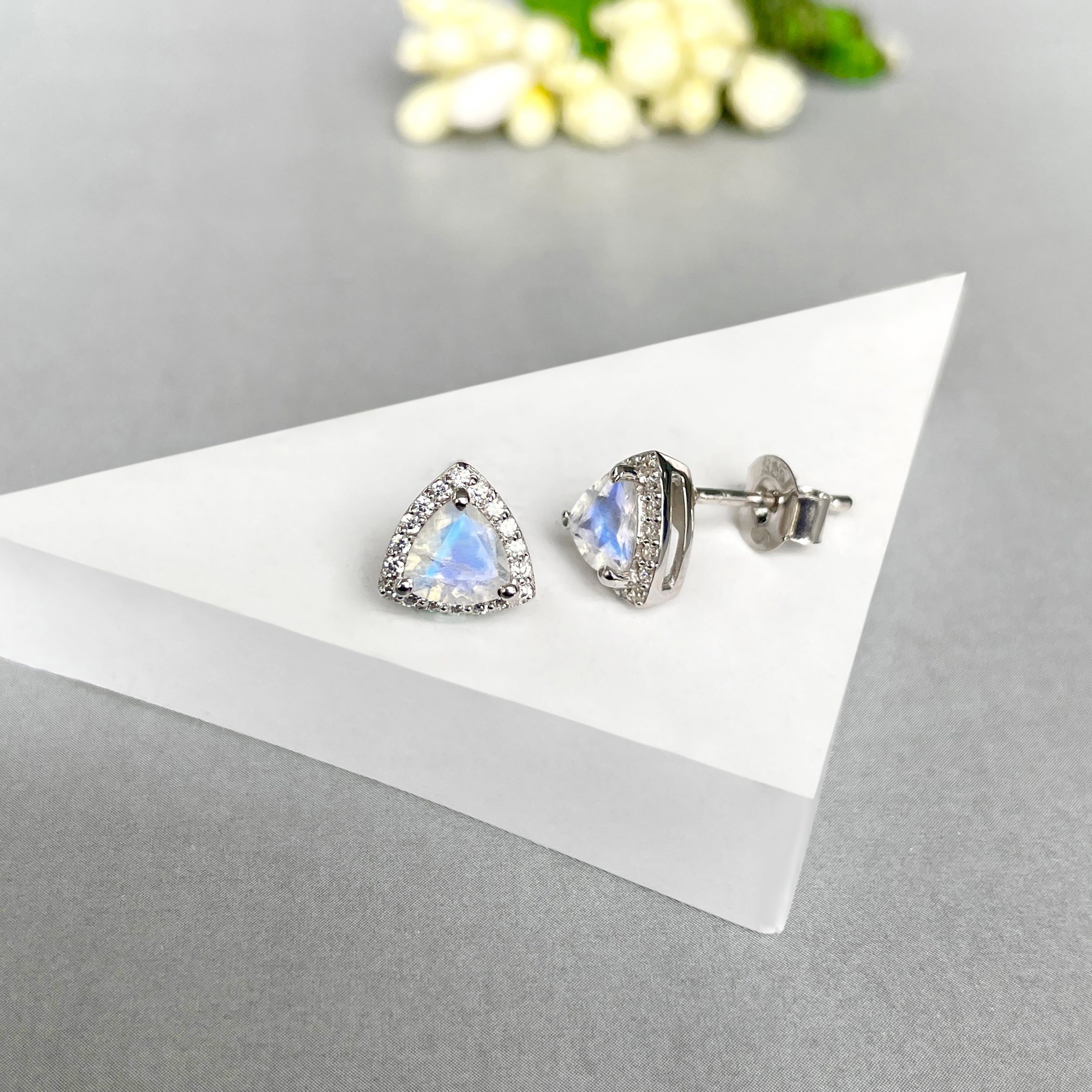 Moonstone Stud Earrings-(RBM-SE-1269.)