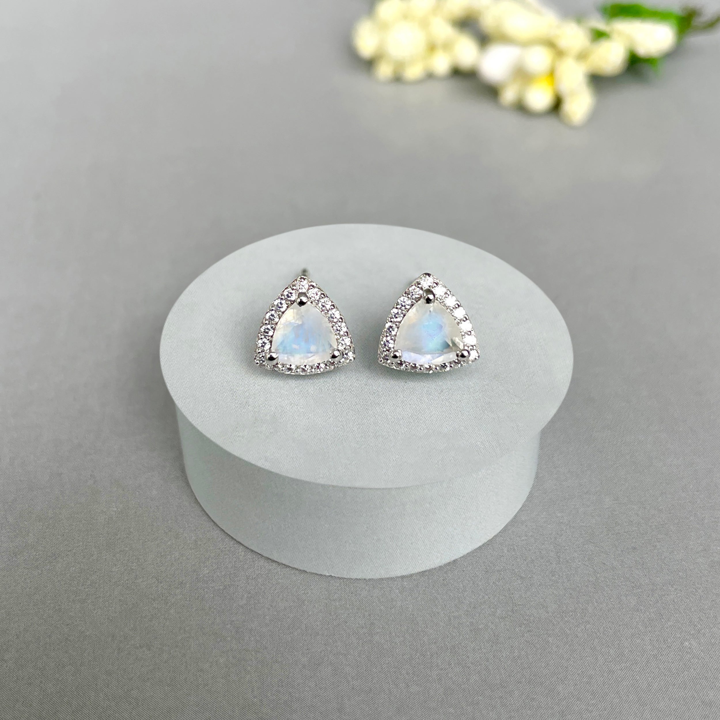 Moonstone Stud Earrings-(RBM-SE-1269.)