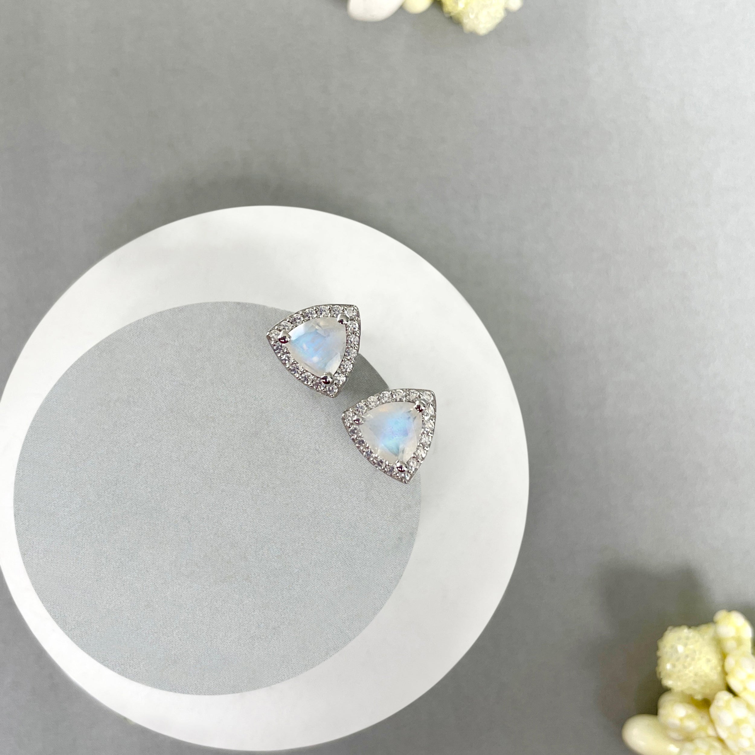 Moonstone Stud Earrings-(RBM-SE-1269.)
