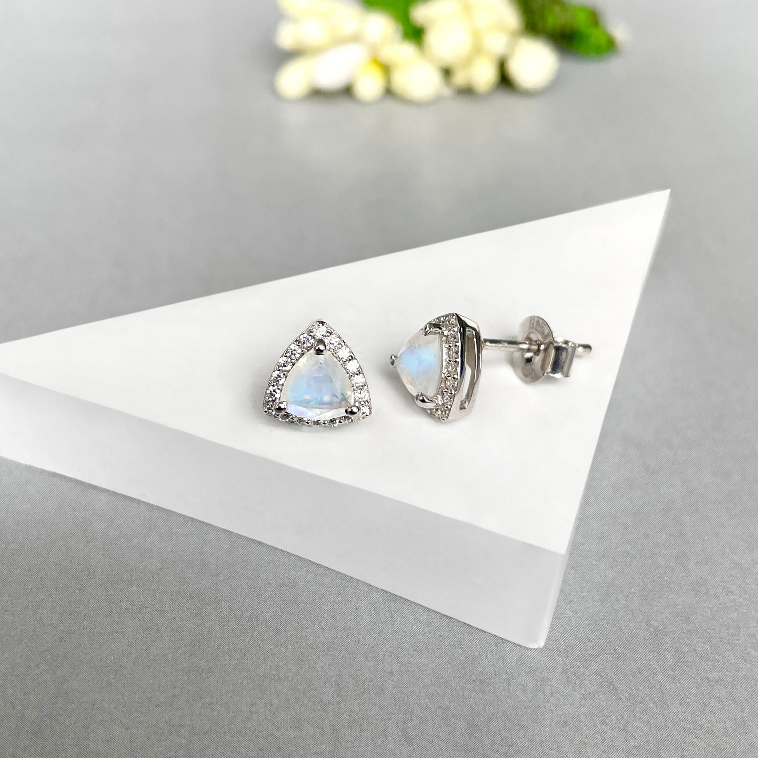 Moonstone Stud Earrings-(RBM-SE-1269.)