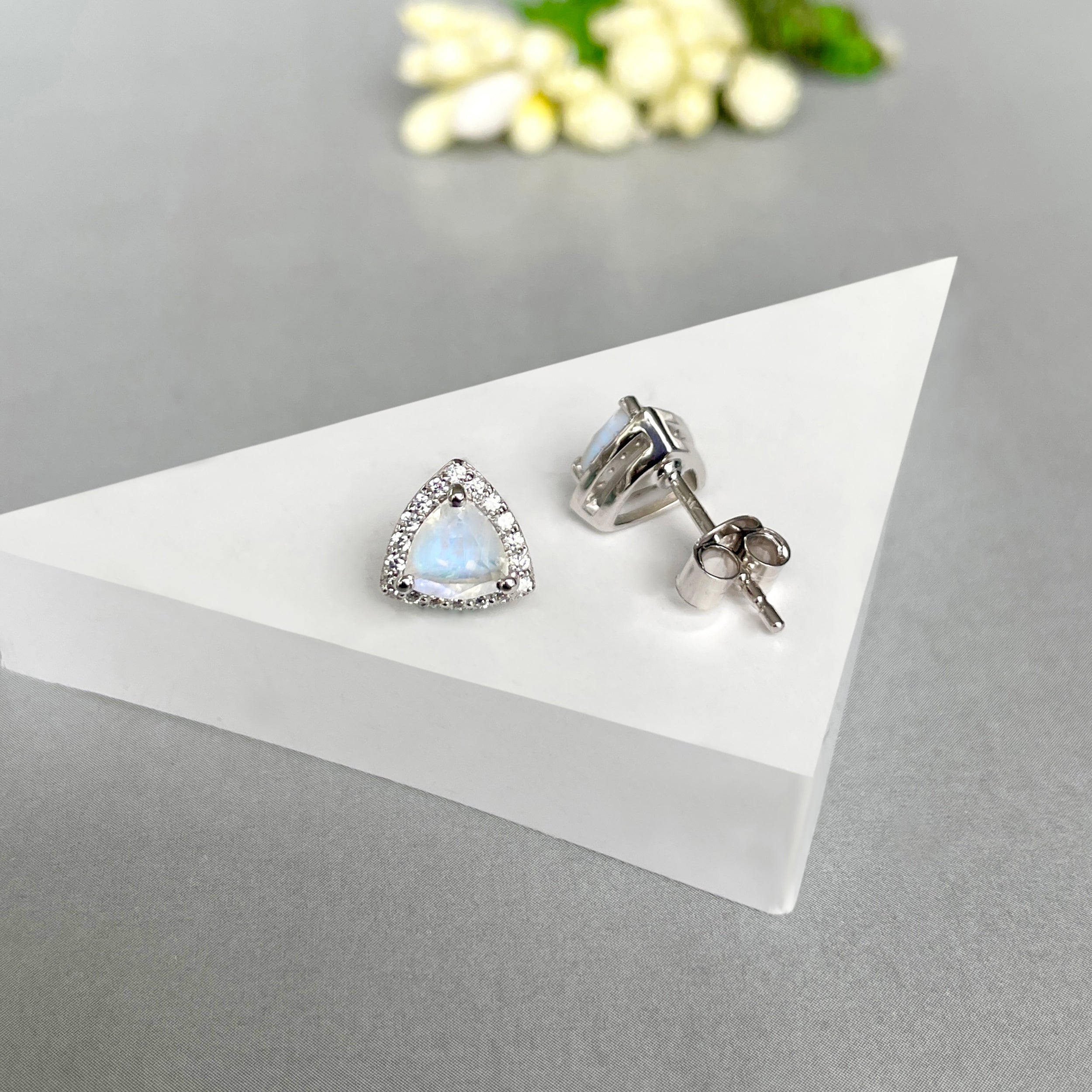 Moonstone Stud Earrings-(RBM-SE-1269.)