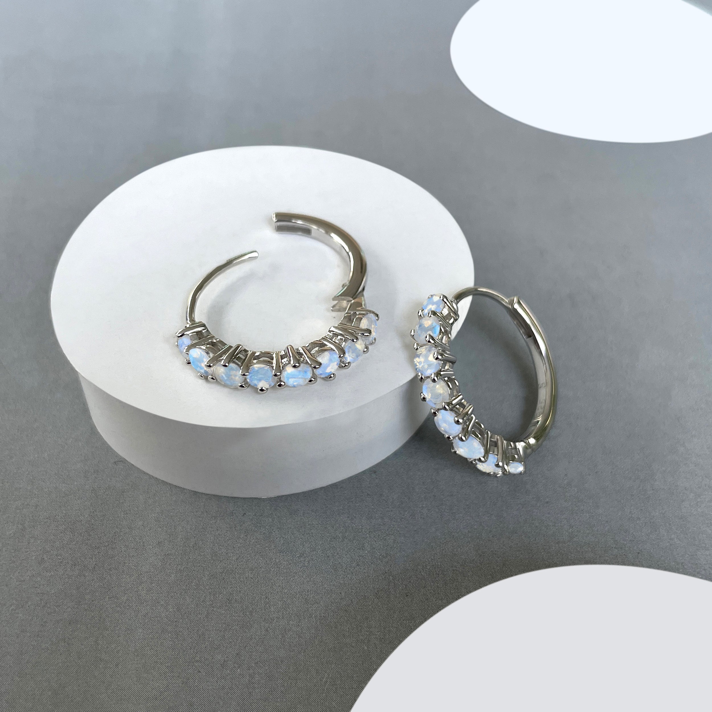 Moonstone Hoop Earrings-(RBM-SE-1276.)