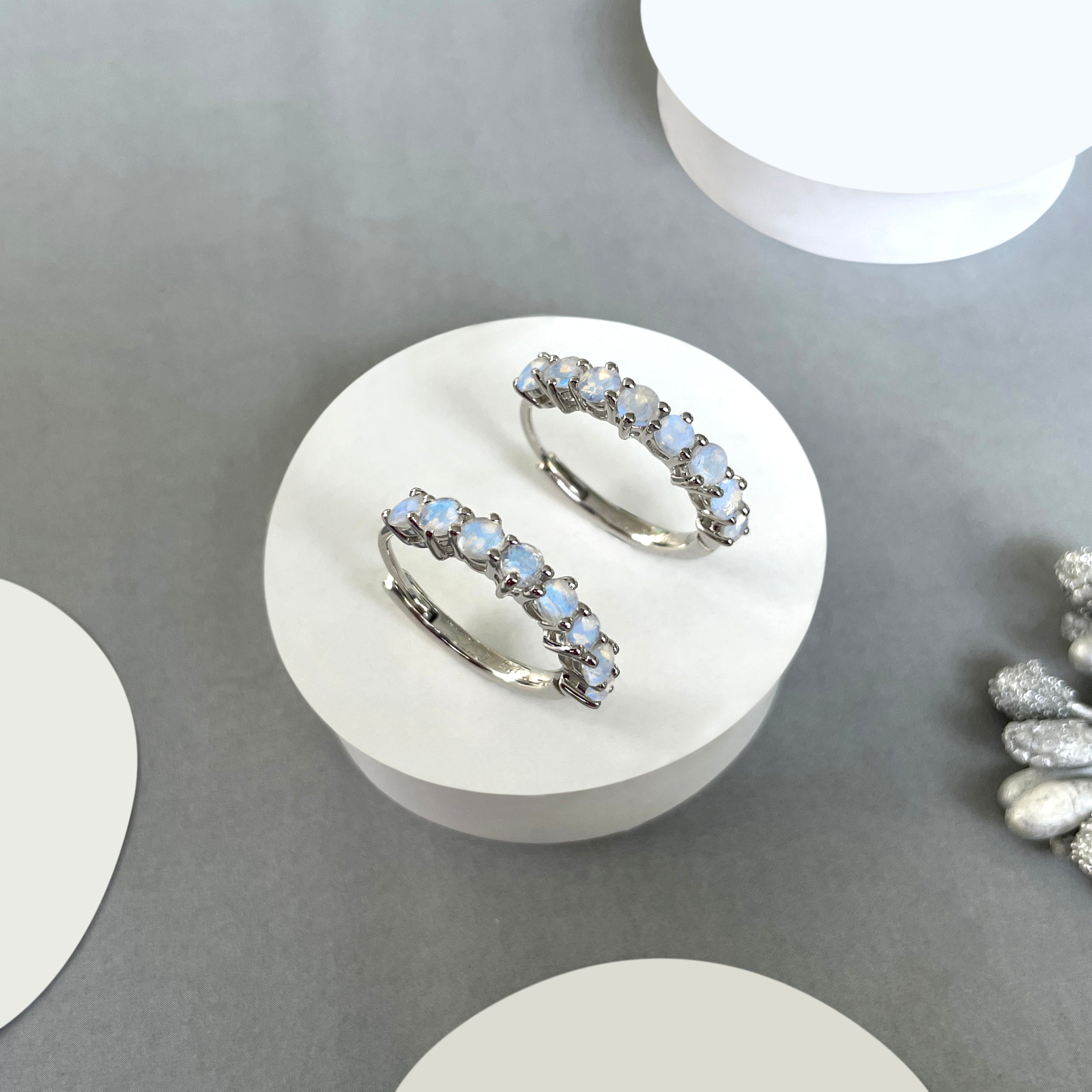 Moonstone Hoop Earrings-(RBM-SE-1276.)