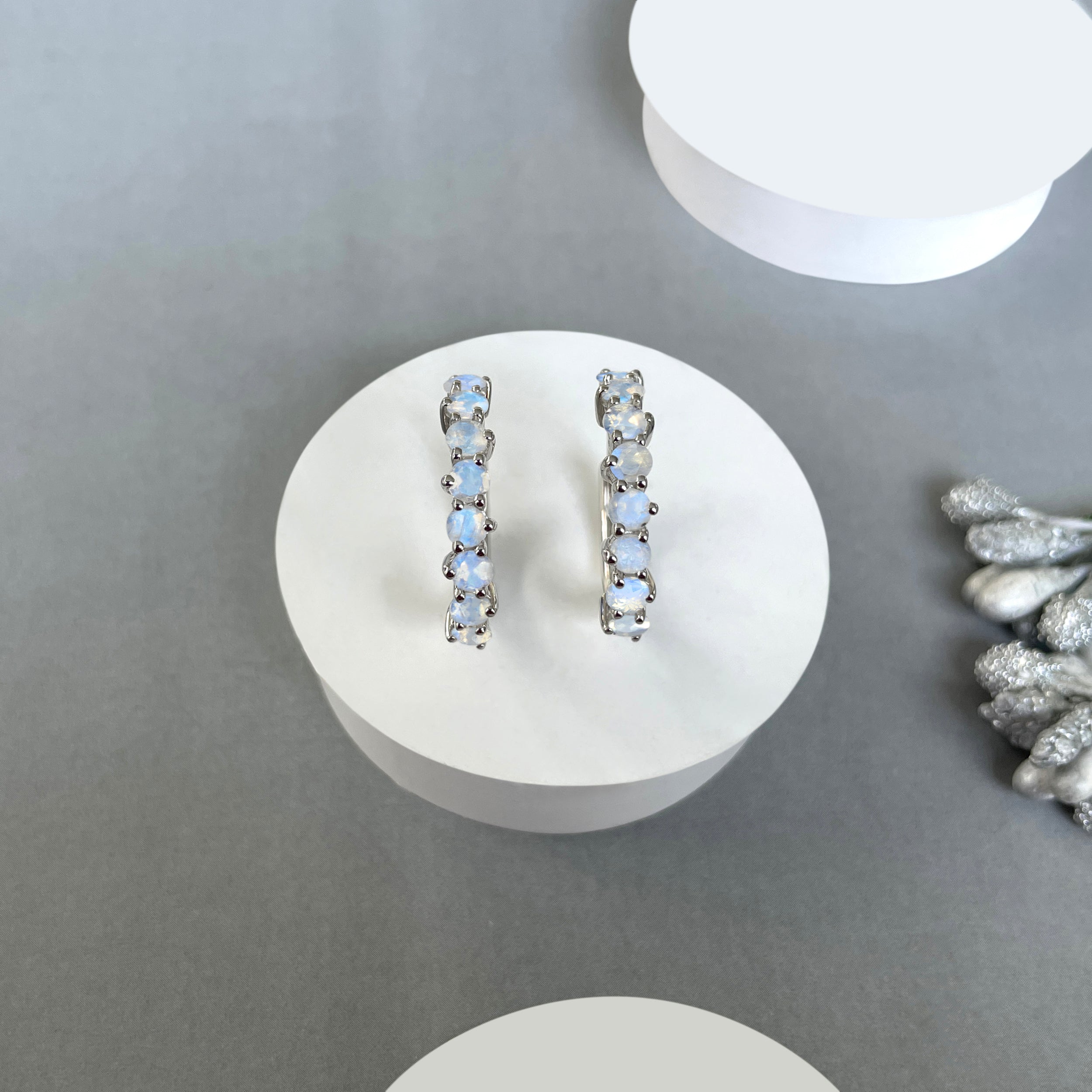 Moonstone Hoop Earring-(RBM-SE-1276.)