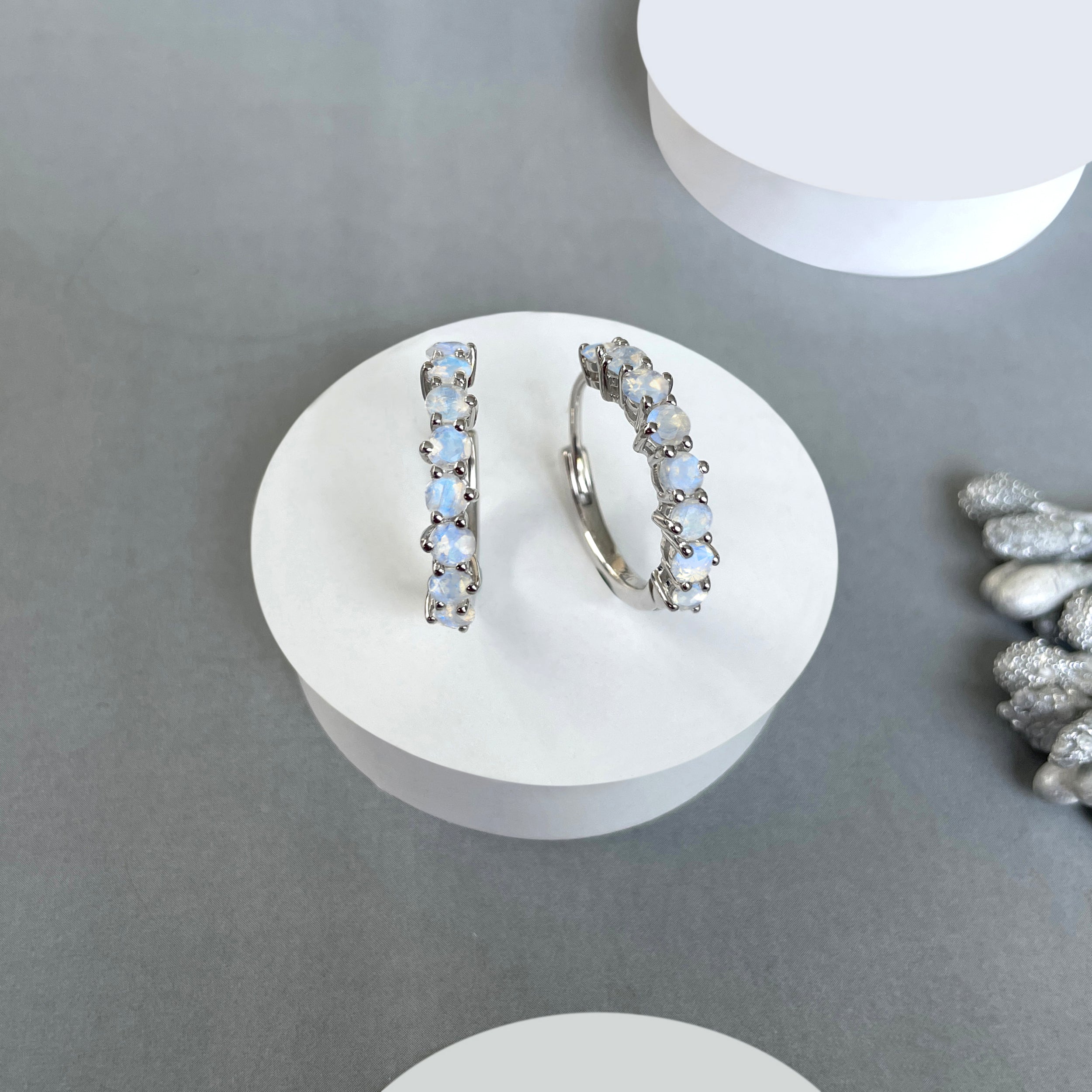 Moonstone Hoop Earring-(RBM-SE-1276.)