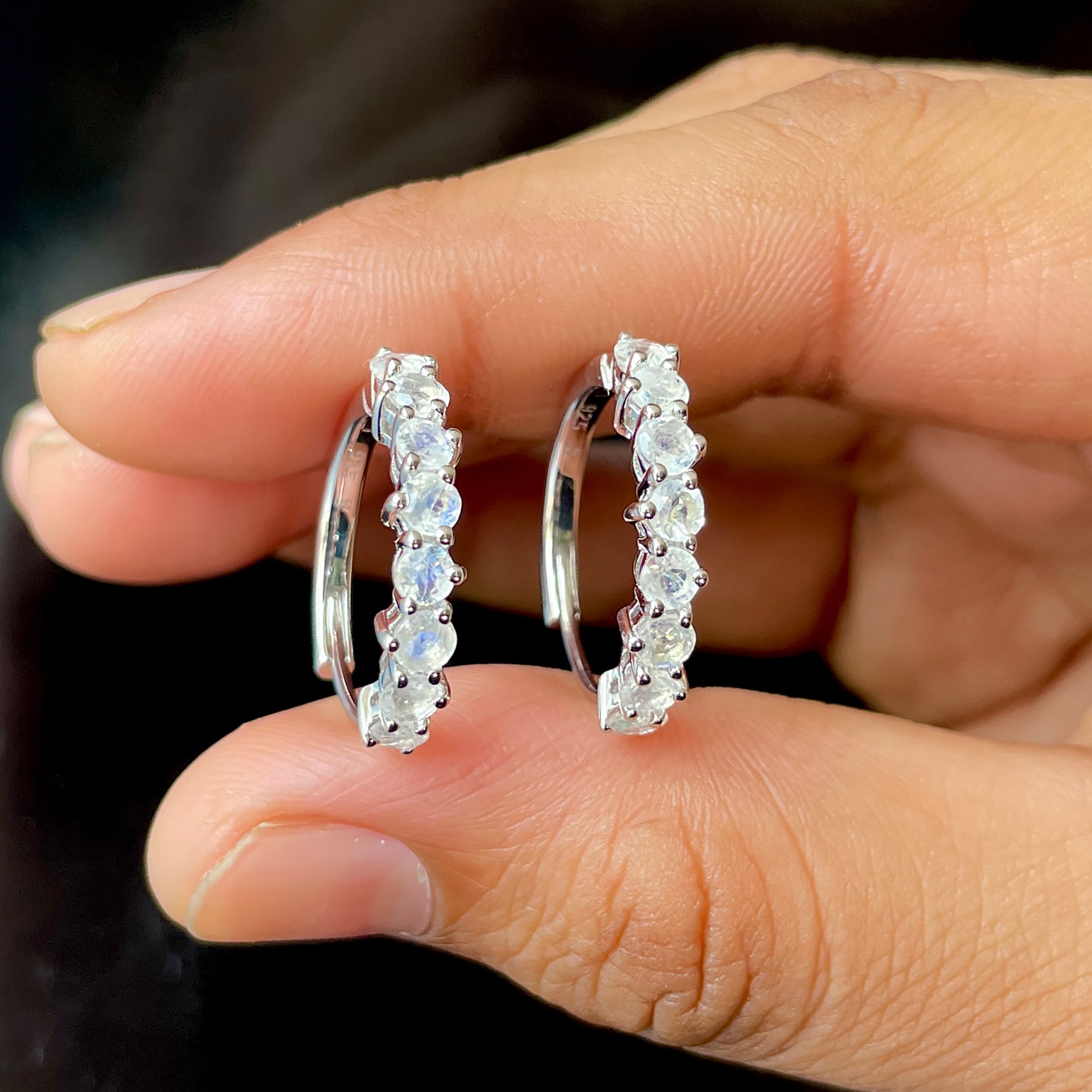 Moonstone Hoop Earring-(RBM-SE-1276.)