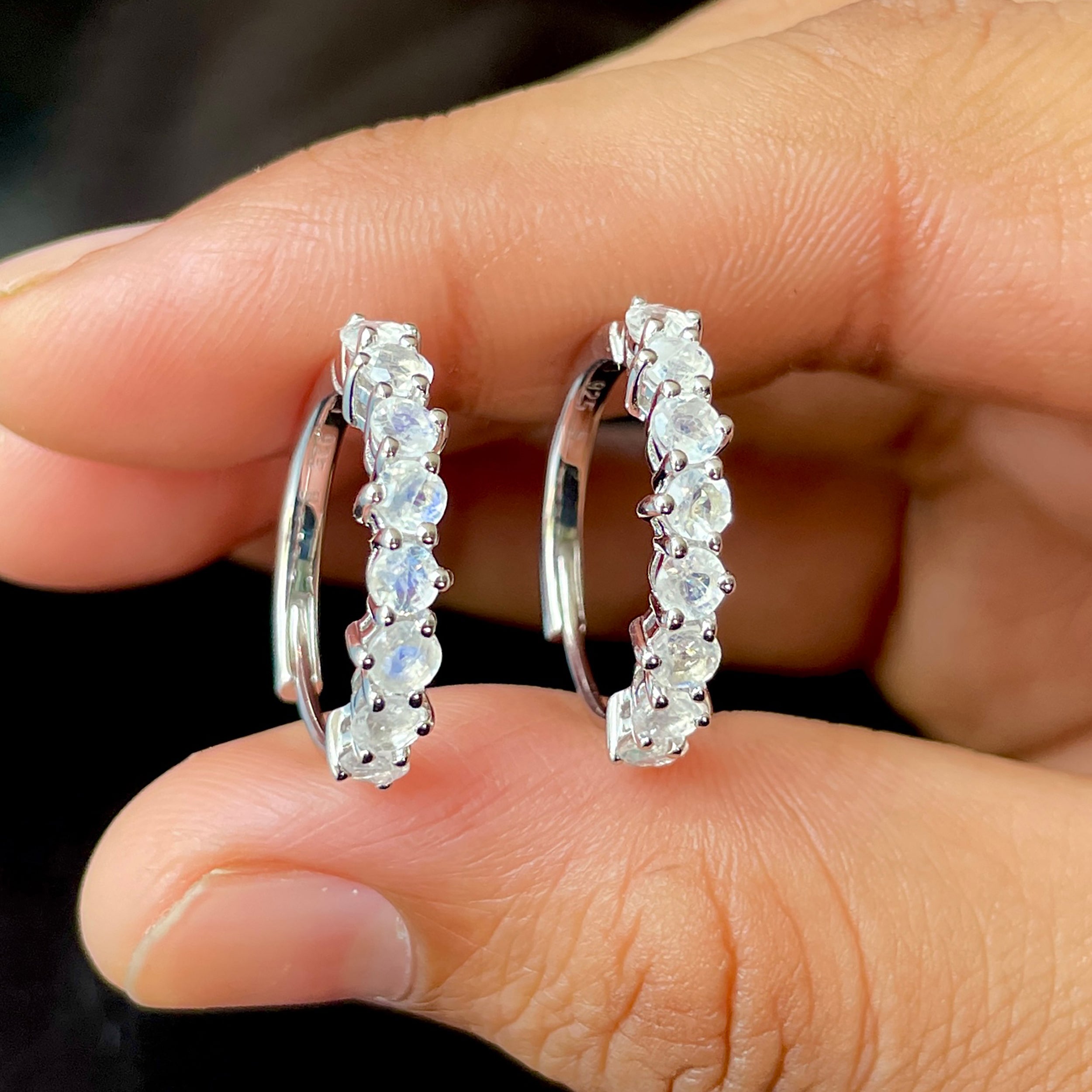 Moonstone Hoop Earring-(RBM-SE-1276.)