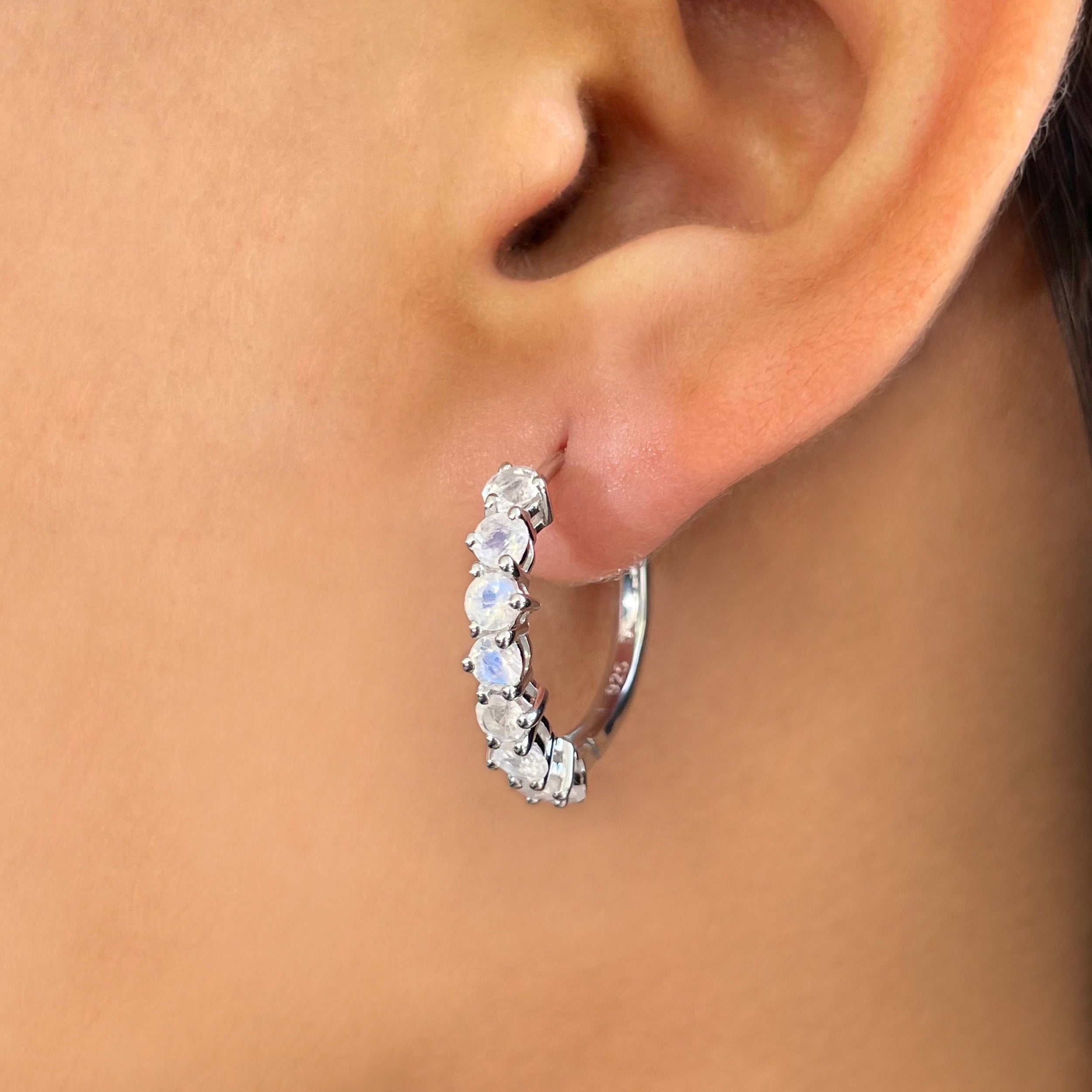Moonstone Hoop Earring-(RBM-SE-1276.)