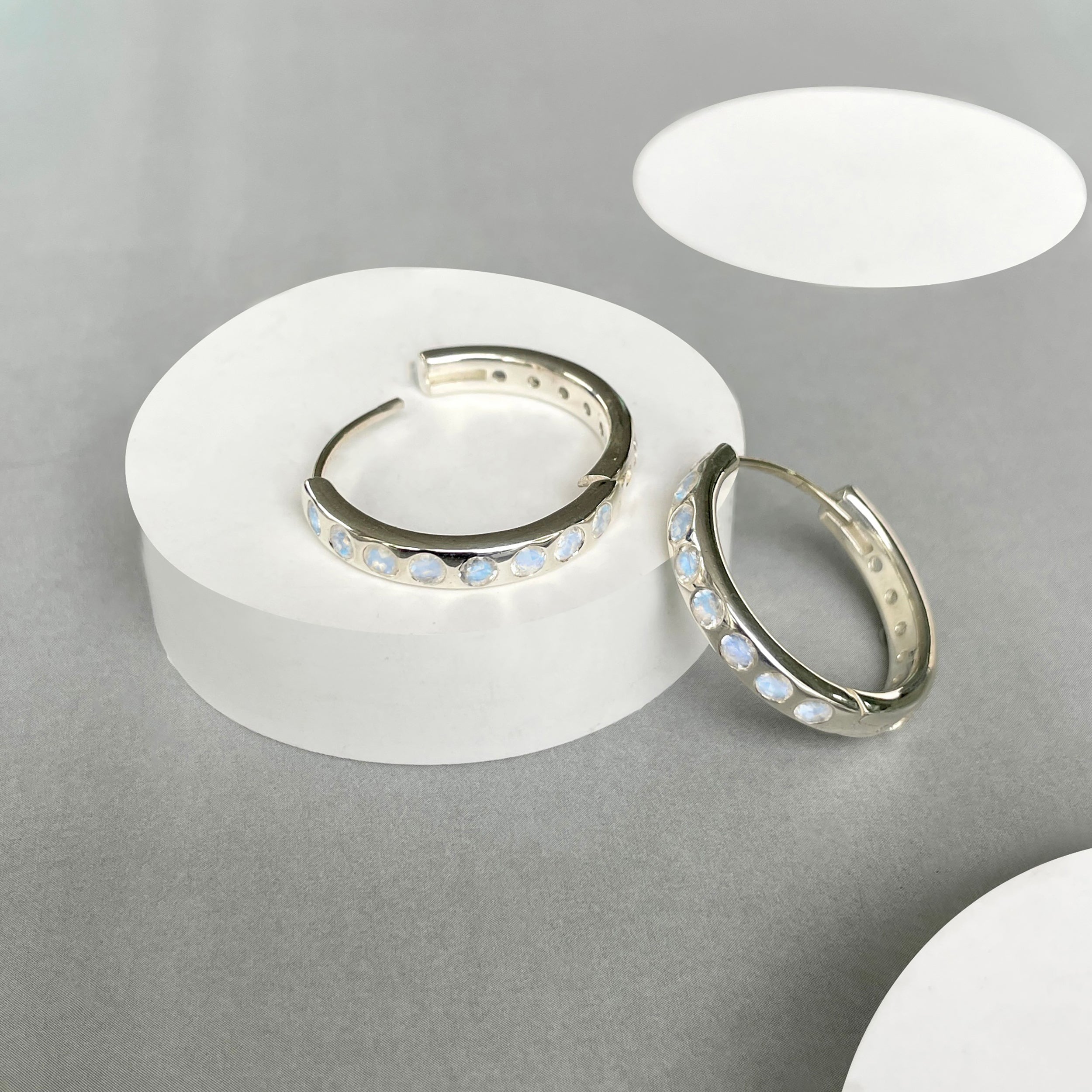 Moonstone Hoop Earring-(RBM-SE-1277.)