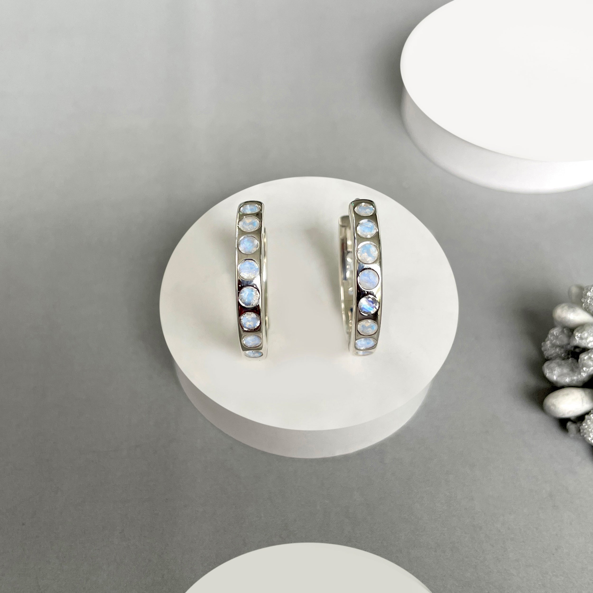 Moonstone Hoop Earring-(RBM-SE-1277.)