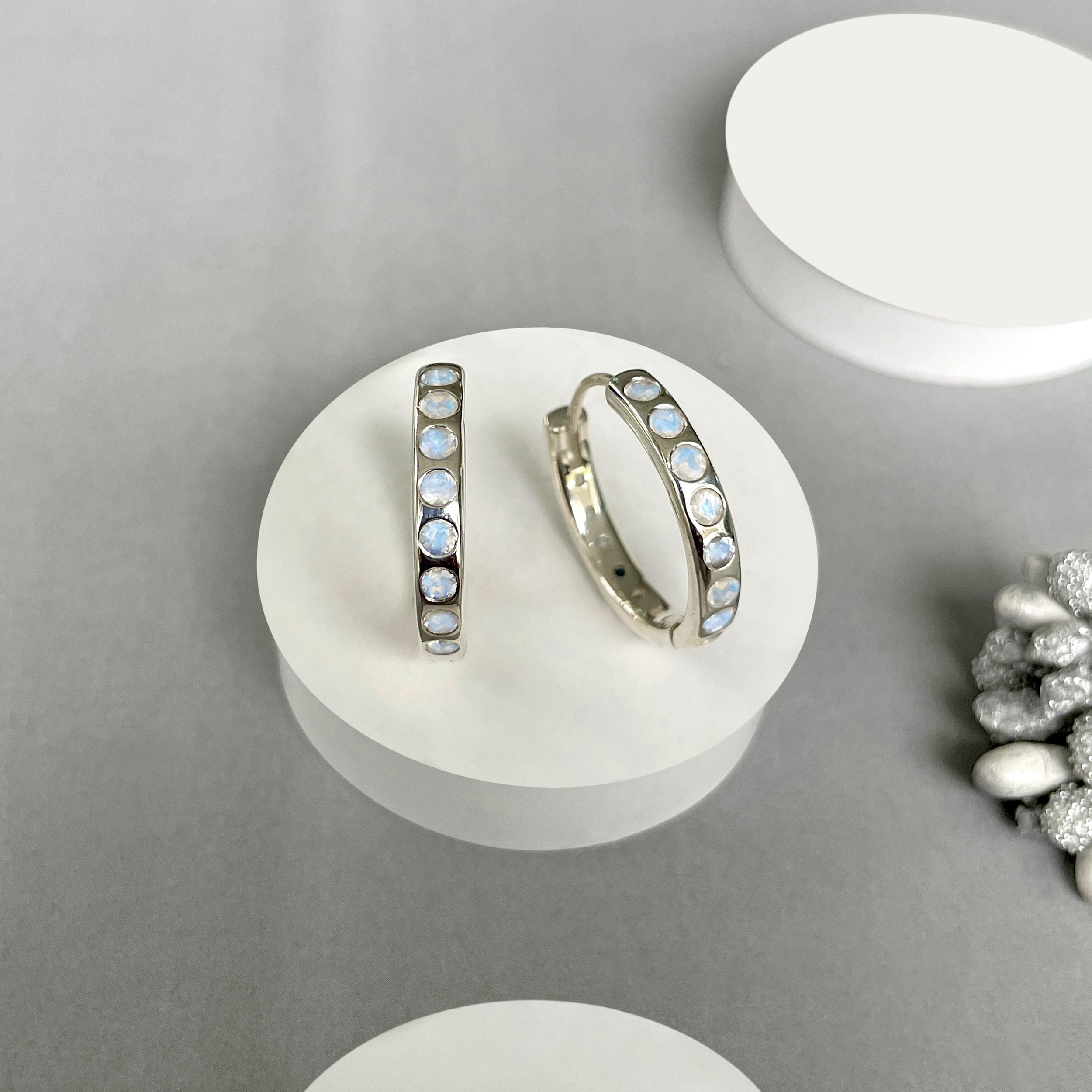 Moonstone Hoop Earring-(RBM-SE-1277.)