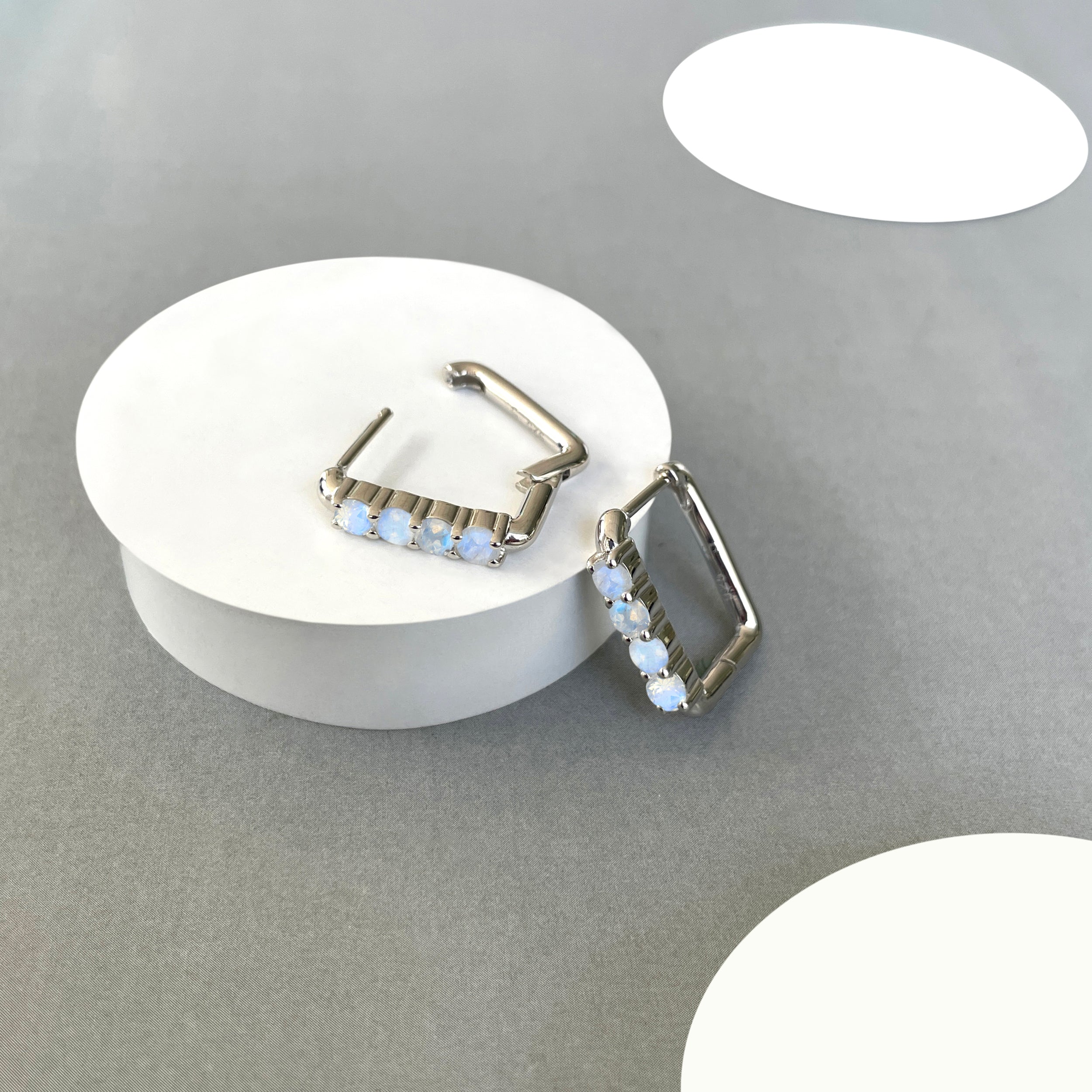 Moonstone Hoop Earrings-(RBM-SE-1281.)