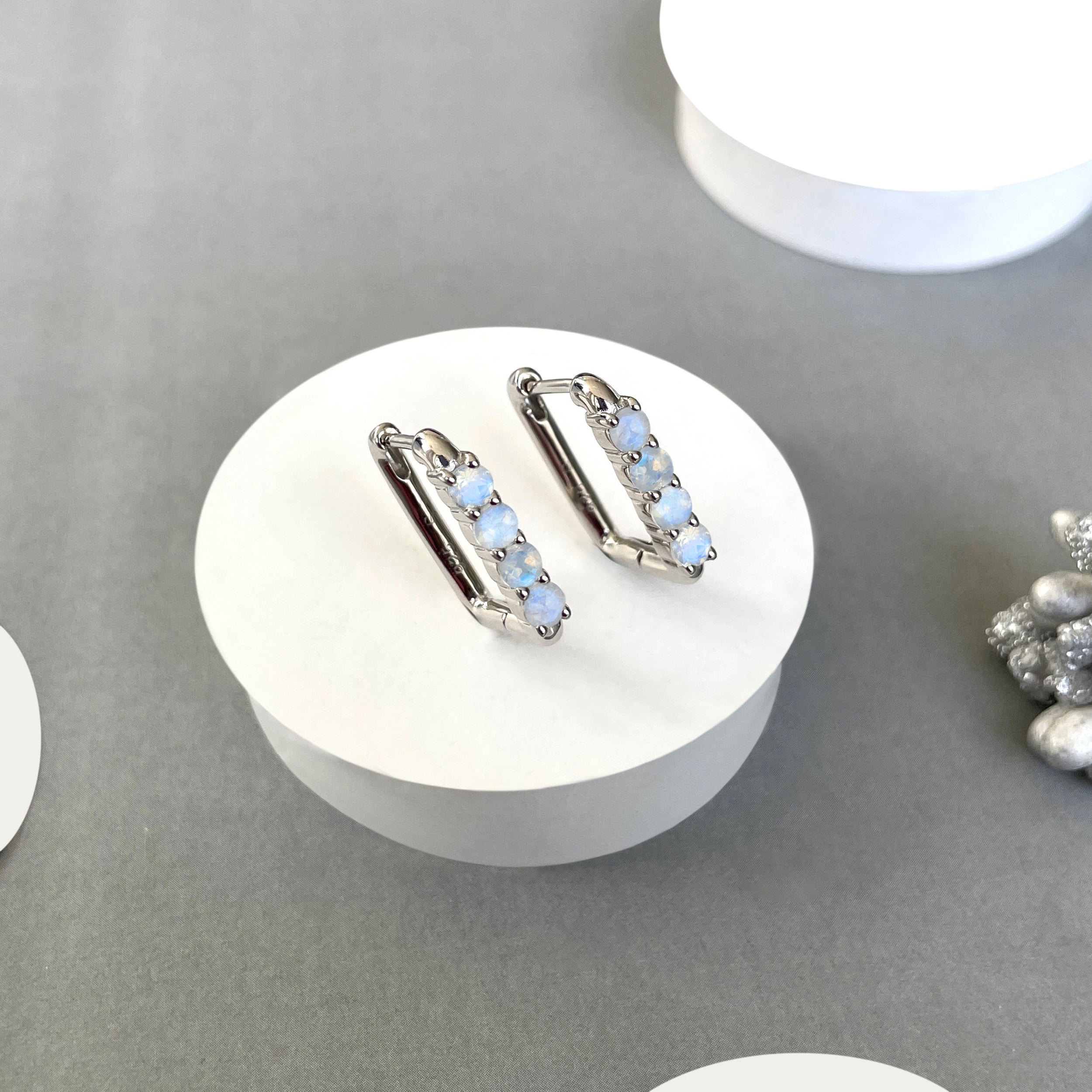 Moonstone Hoop Earrings-(RBM-SE-1281.)