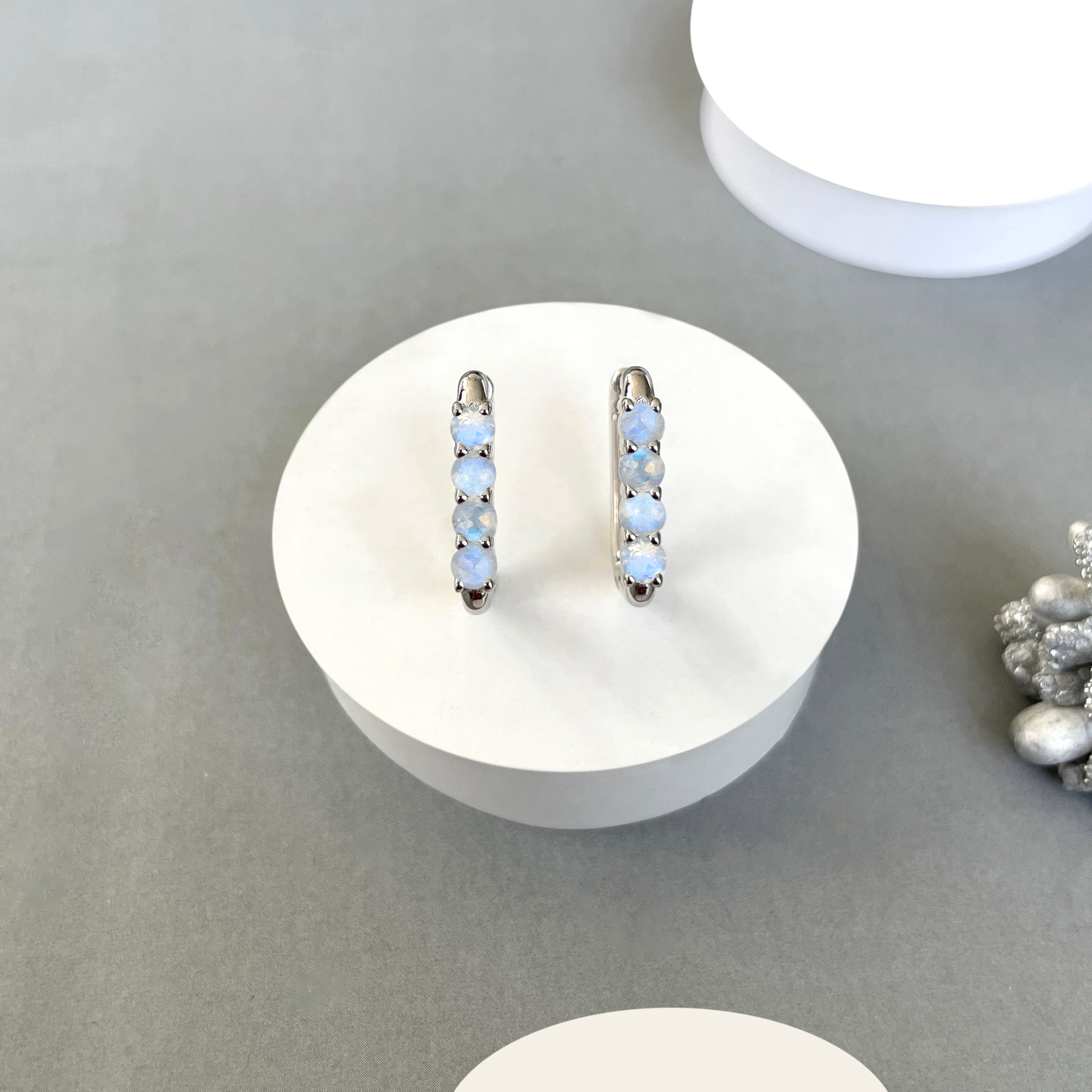 Moonstone Hoop Earrings-(RBM-SE-1281.)