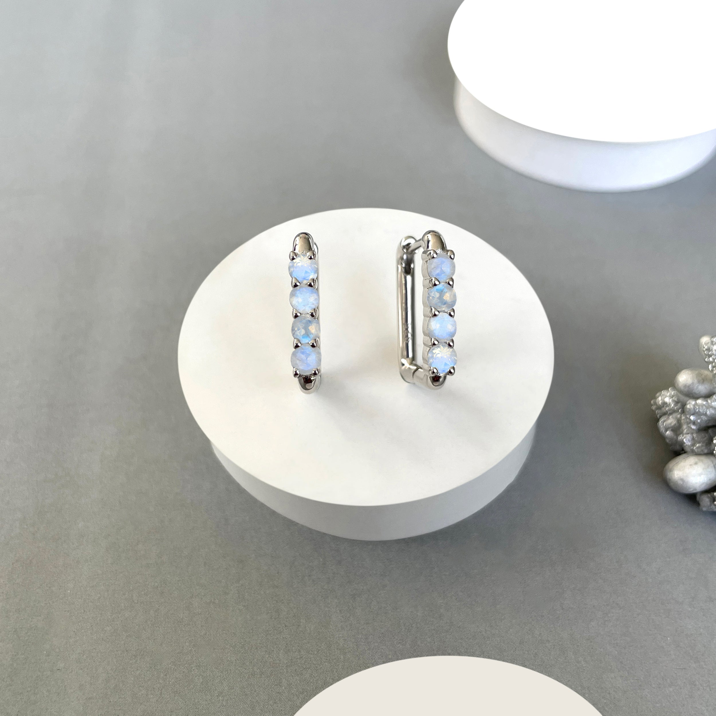 Moonstone Hoop Earrings-(RBM-SE-1281.)