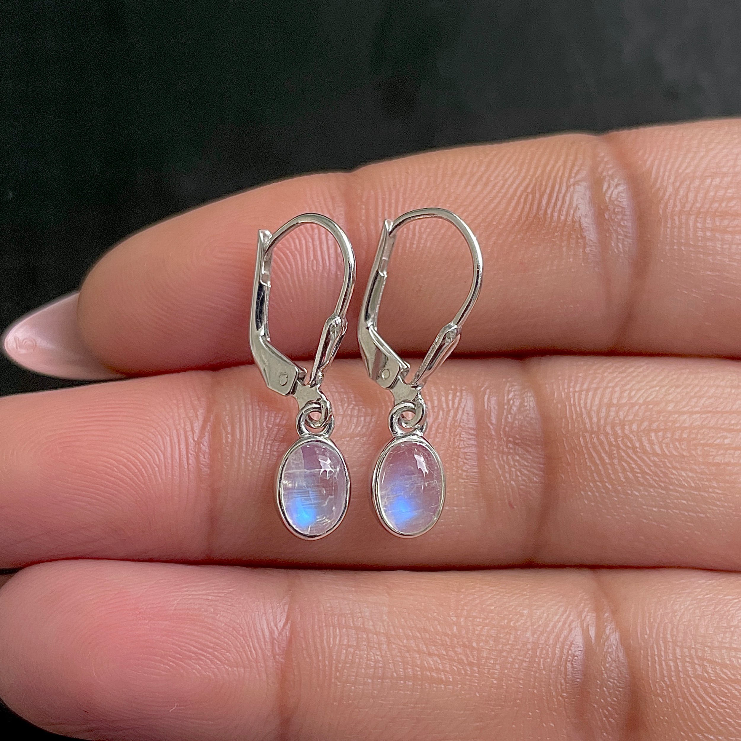Moonstone Leverback Earring-(RBM-SE-1285.)