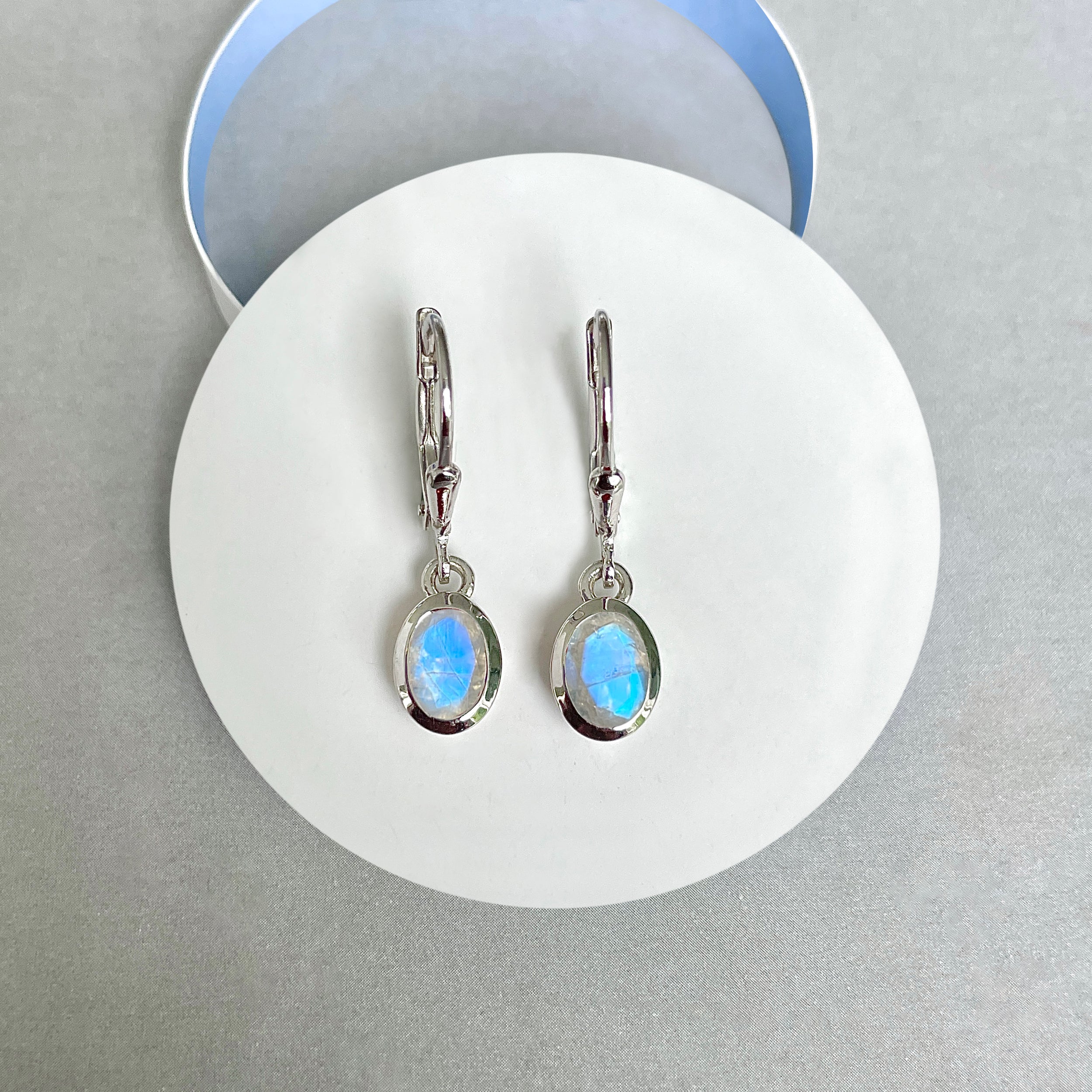Moonstone Leverback Earrings-(RBM-SE-1316.)