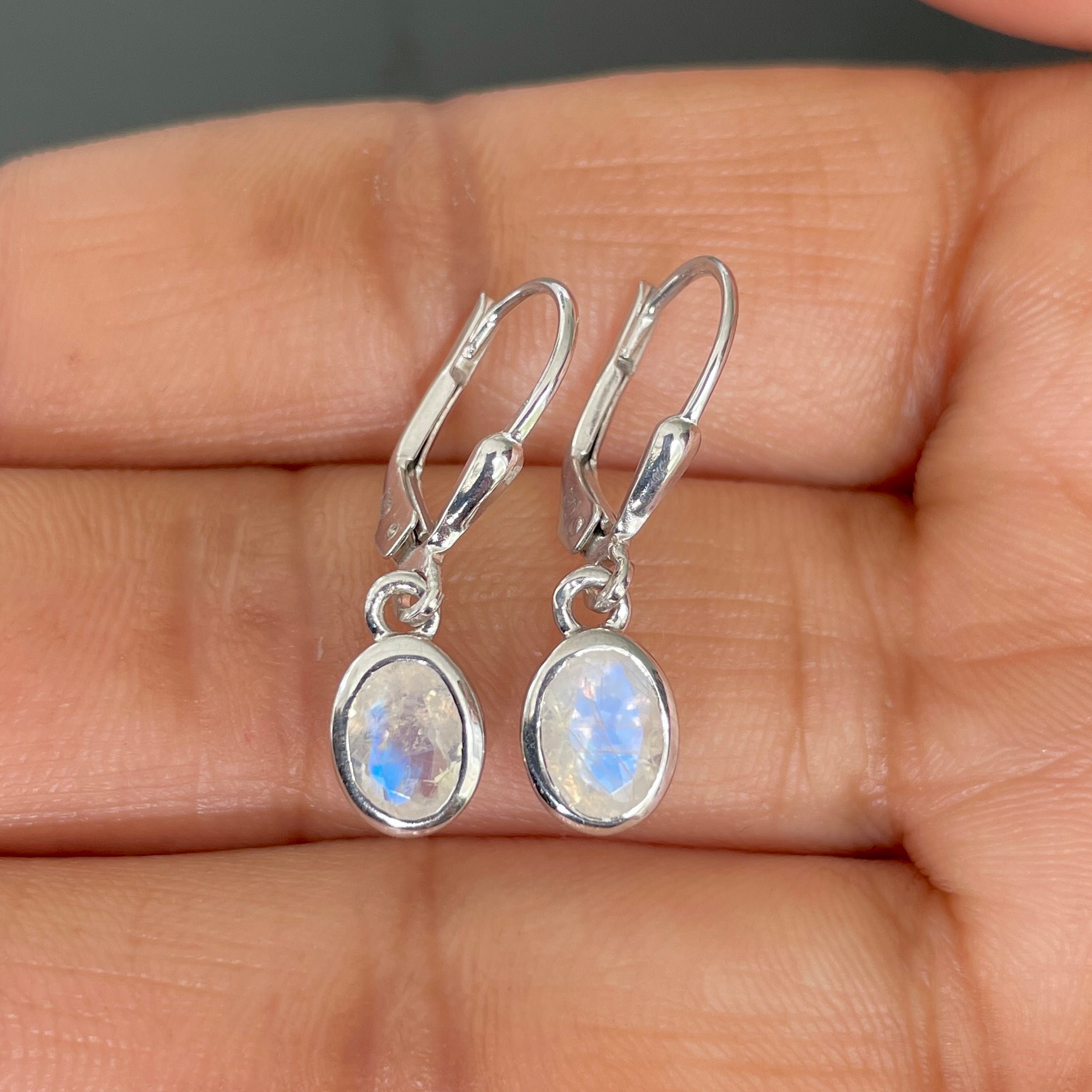 Moonstone Leverback Earring-(RBM-SE-1316.)