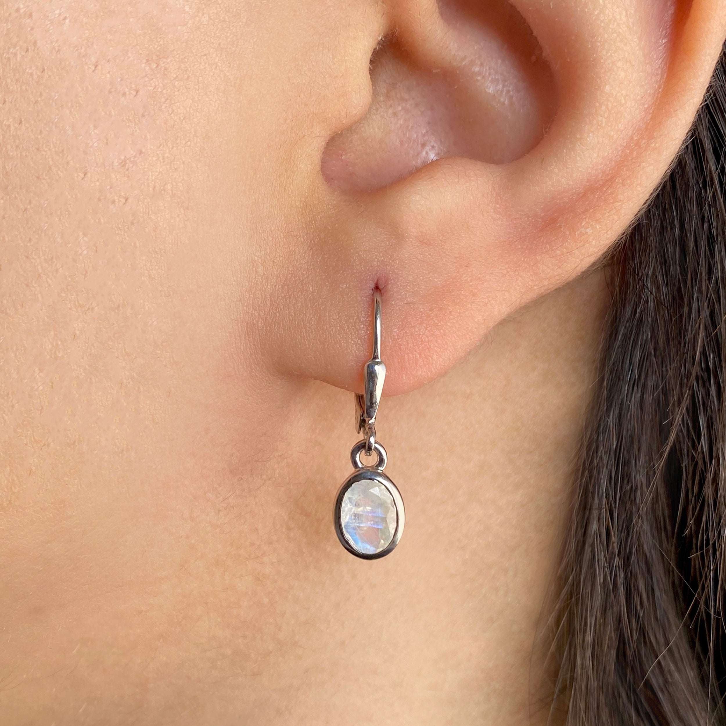 Moonstone Leverback Earring-(RBM-SE-1316.)
